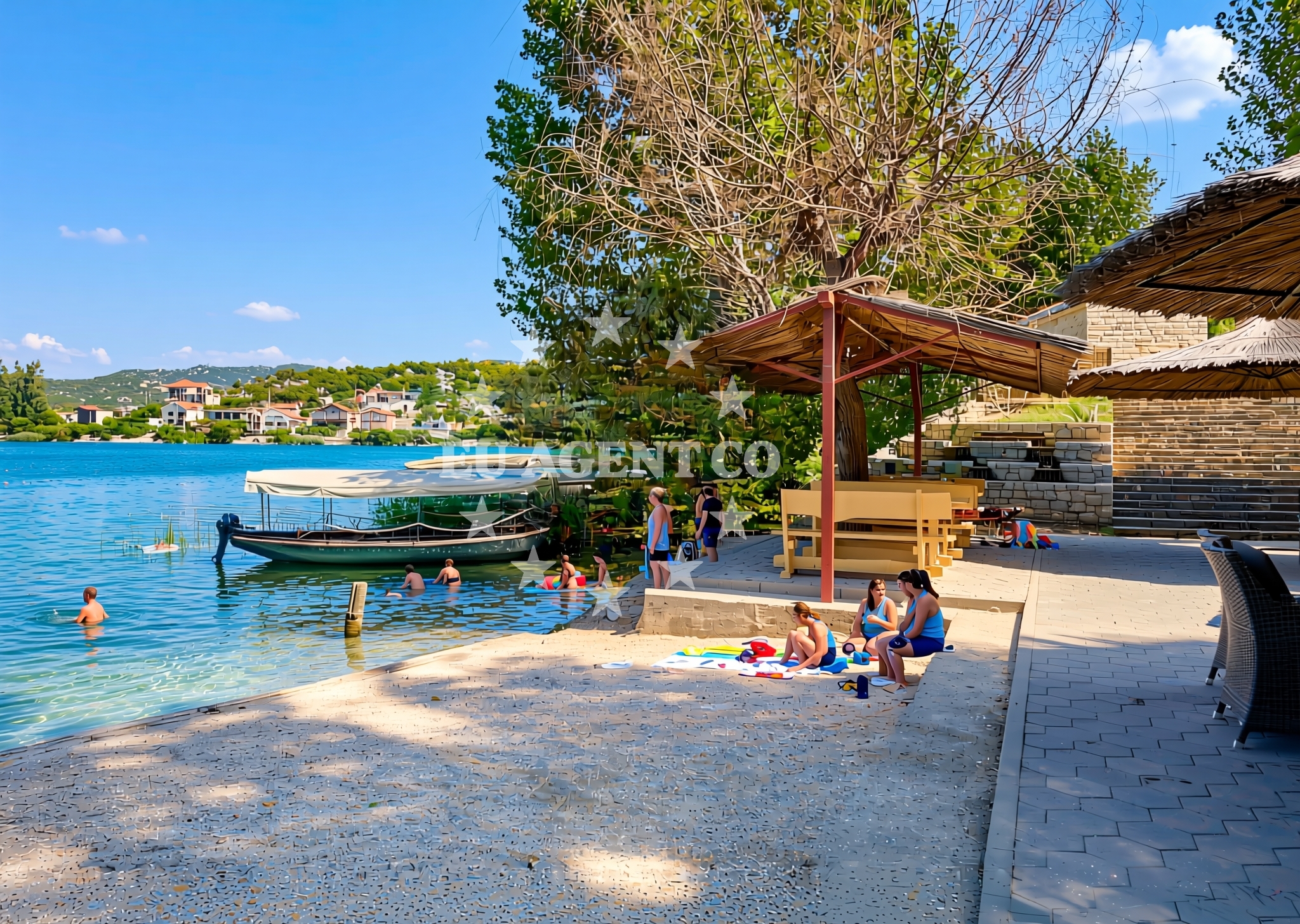 Shoreline and swimming area at Parić, Baćina Beach in Parić