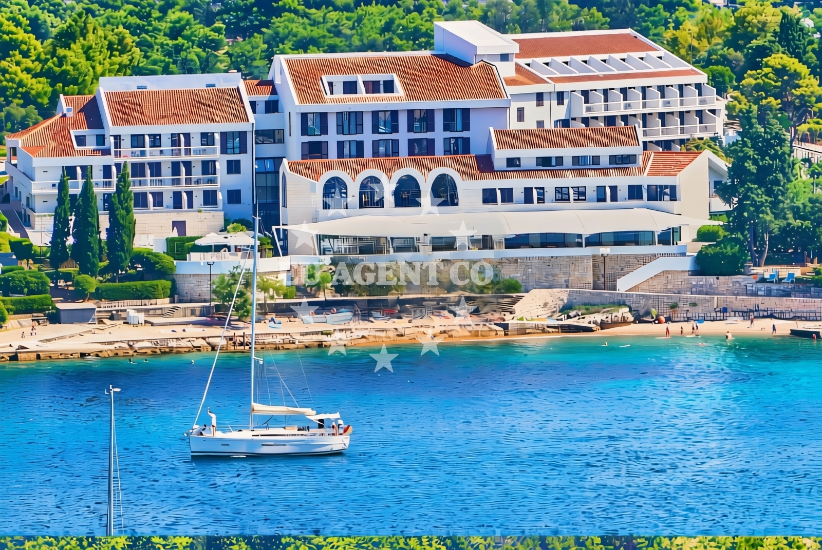 Overview of Park, Korčula (Korčula) Beach in Park