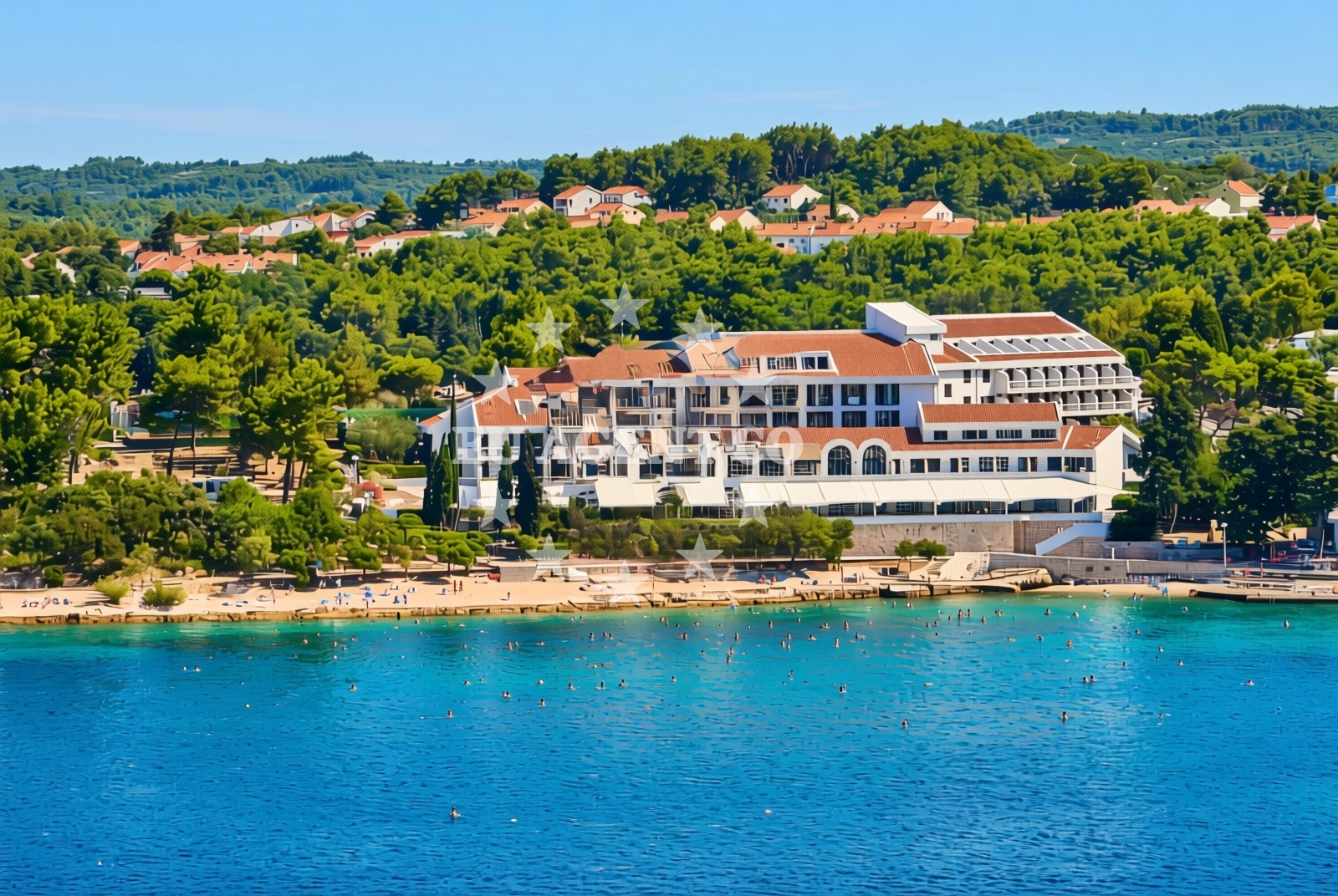Shoreline and swimming area at Park, Korčula (Korčula) Beach in Park