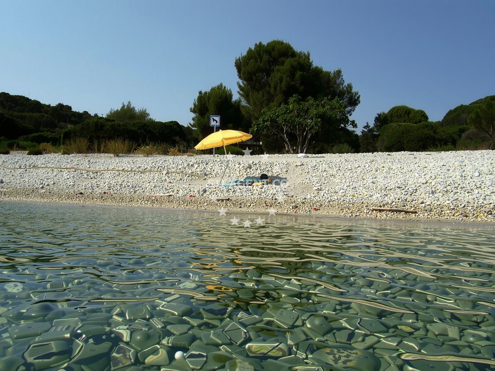 Sea and coastal view of Parknu beach in , Ilovik