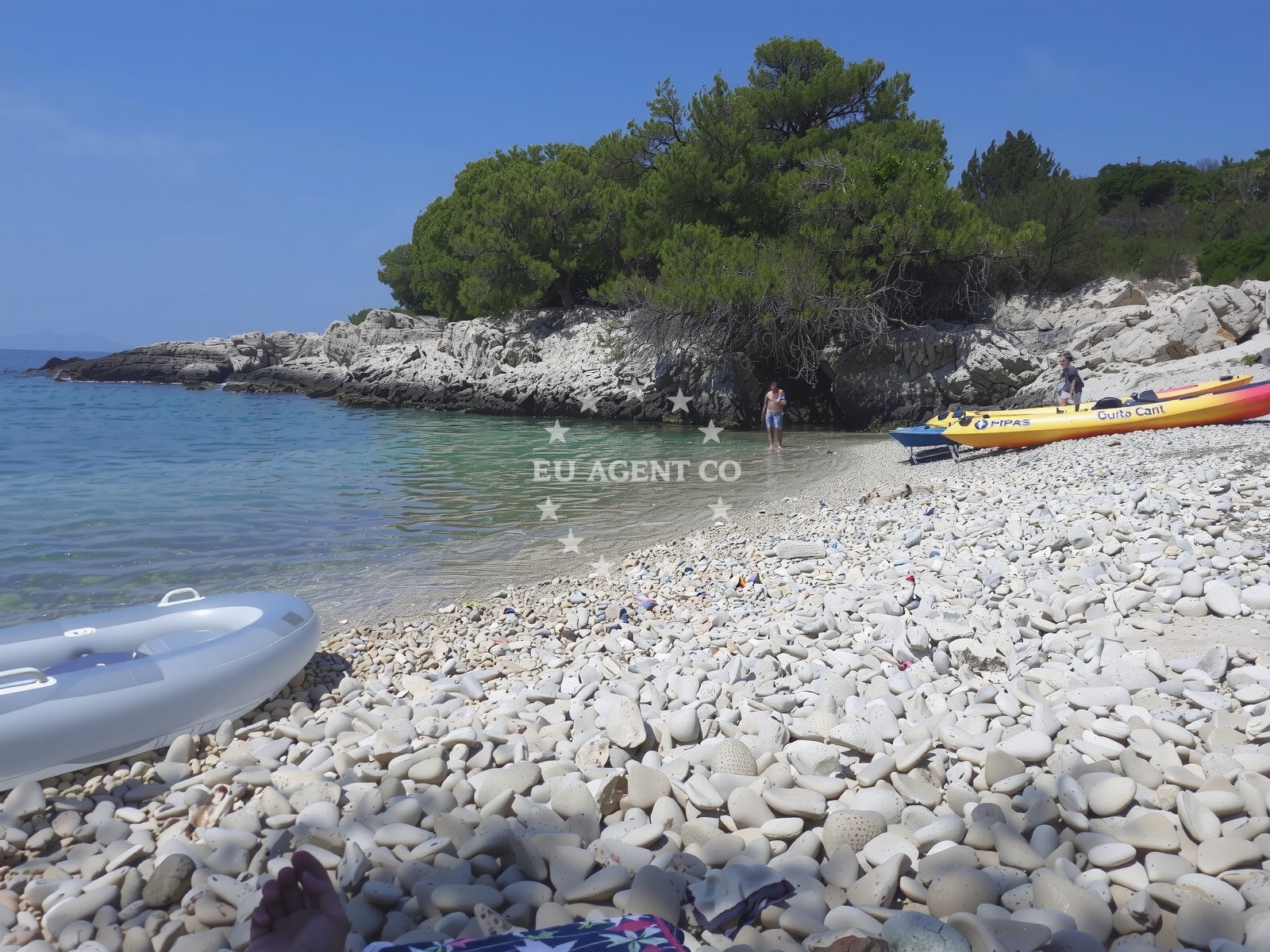 Sea and coastal view of Pascuka beach in Milna, Malo Grablje