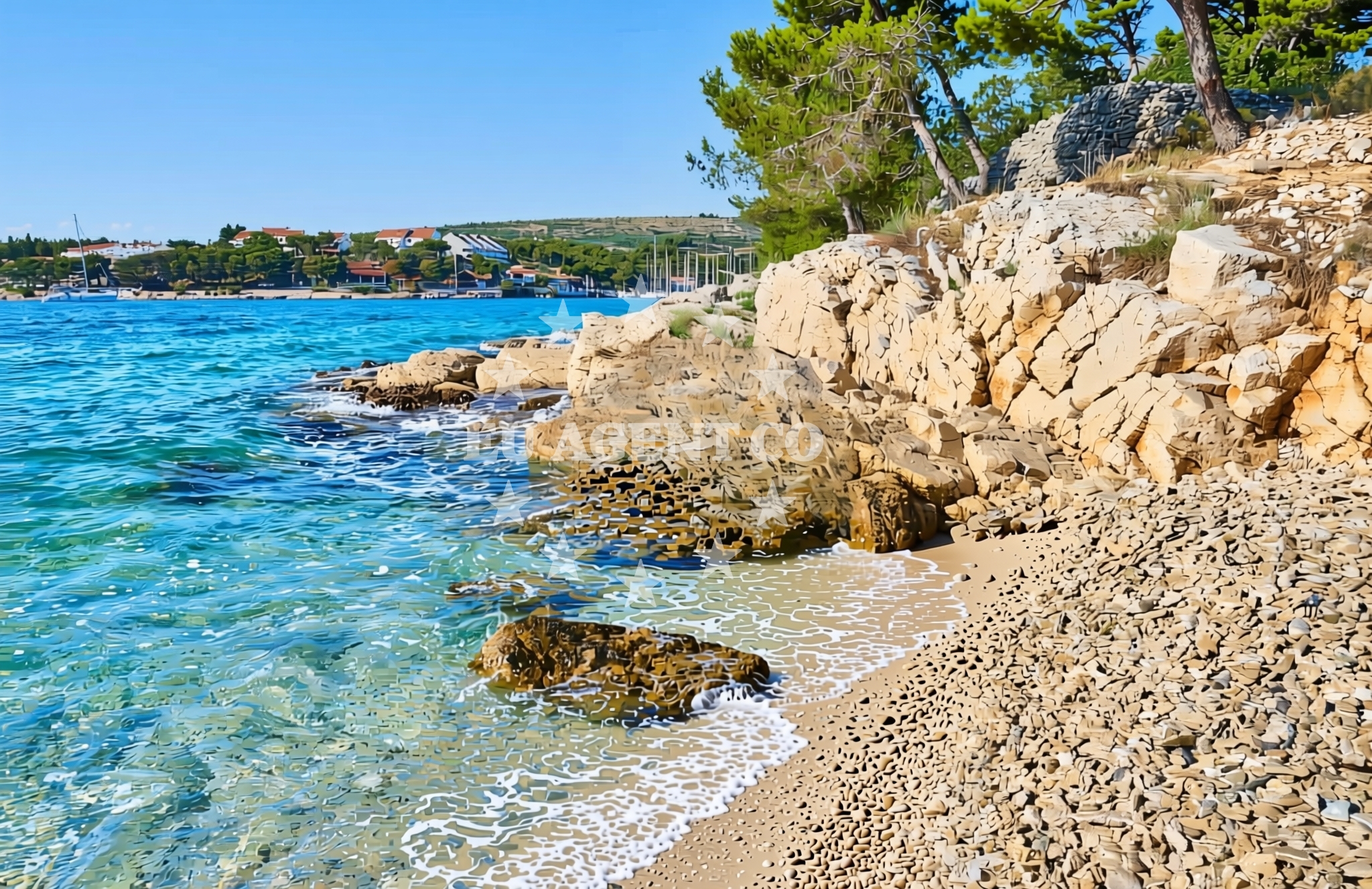 Overview of Pasika istok, Milna (Brač) Beach in Pasika istok