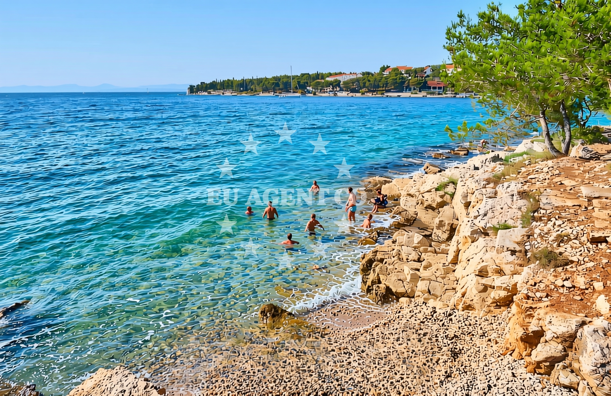 Sea and coastal view of Pasika istok, Milna (Brač) Beach in Pasika istok