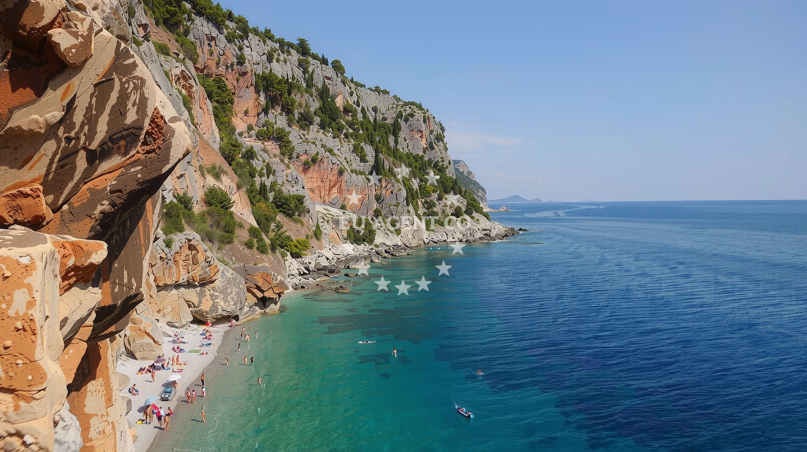 Sea and coastal view of Pasjaca beach