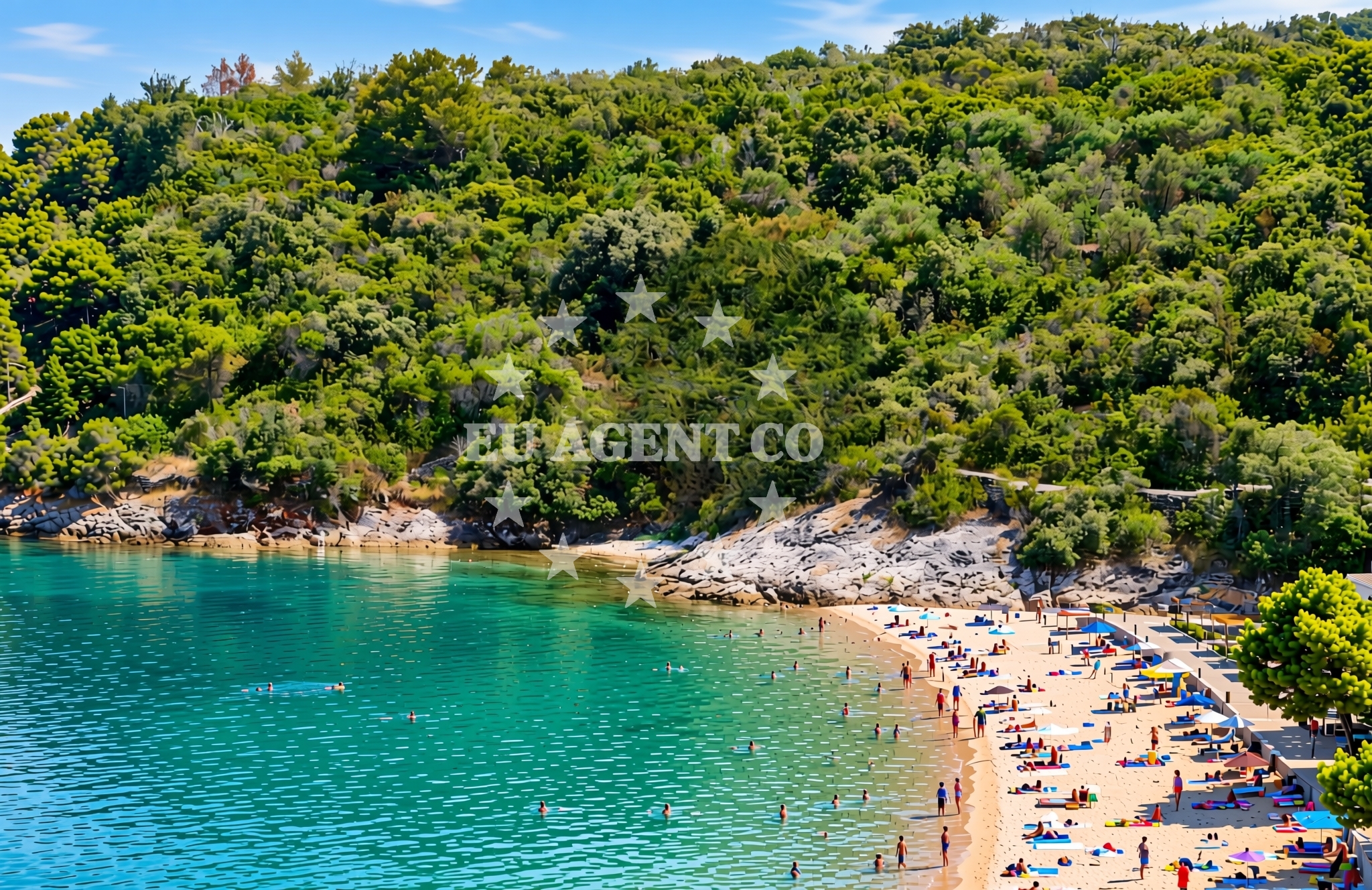 Shoreline and swimming area at Pavajsko 3, Rava (Rava) Beach in Pavajsko 3
