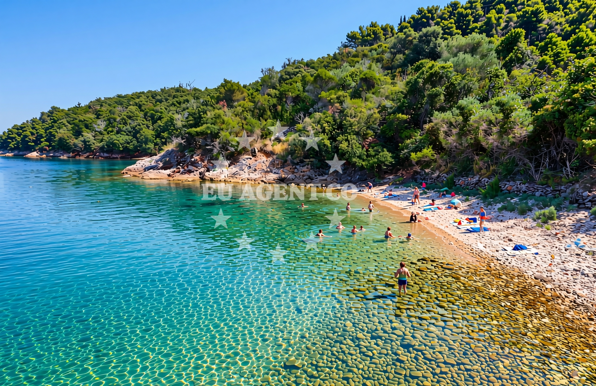 Sea and coastal view of Pavajsko 3, Rava (Rava) Beach in Pavajsko 3