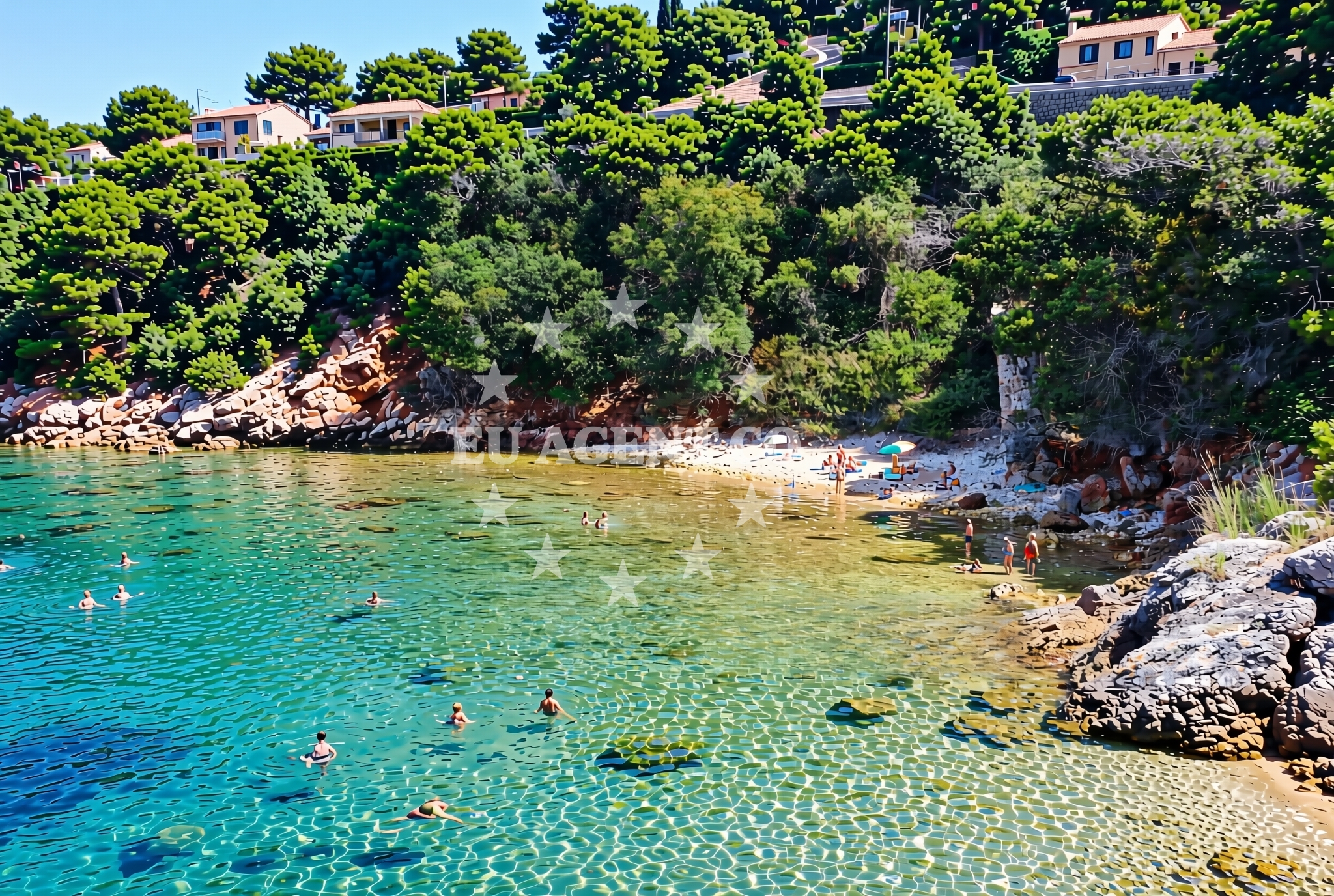 Sea and coastal view of Pavajsko 4, Rava (Rava) Beach in Pavajsko 4