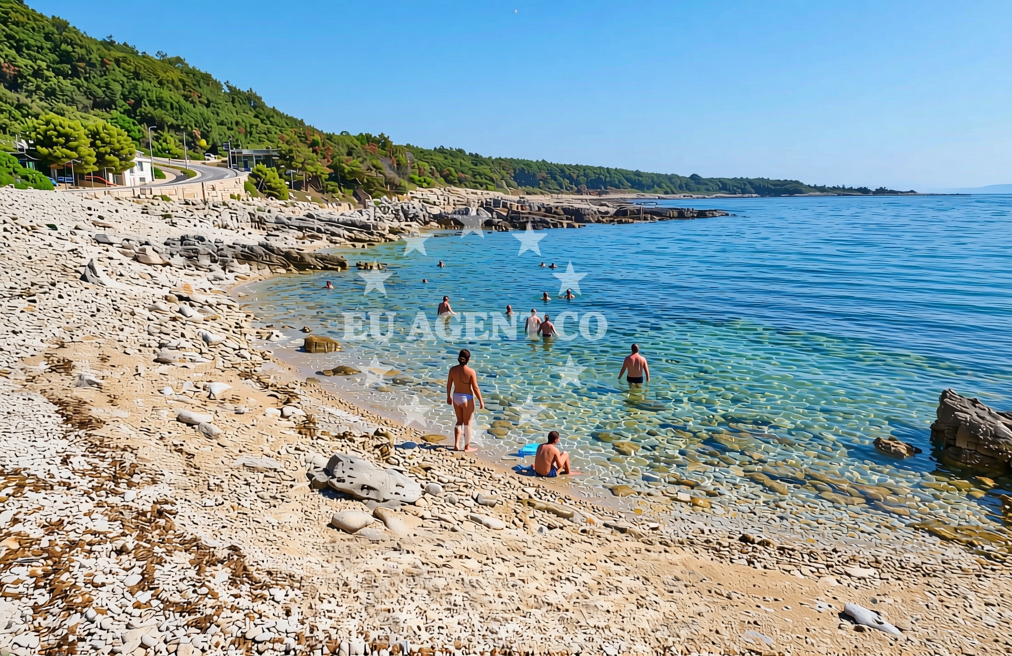 Overview of Paviri jug, Šišan Beach in Paviri jug