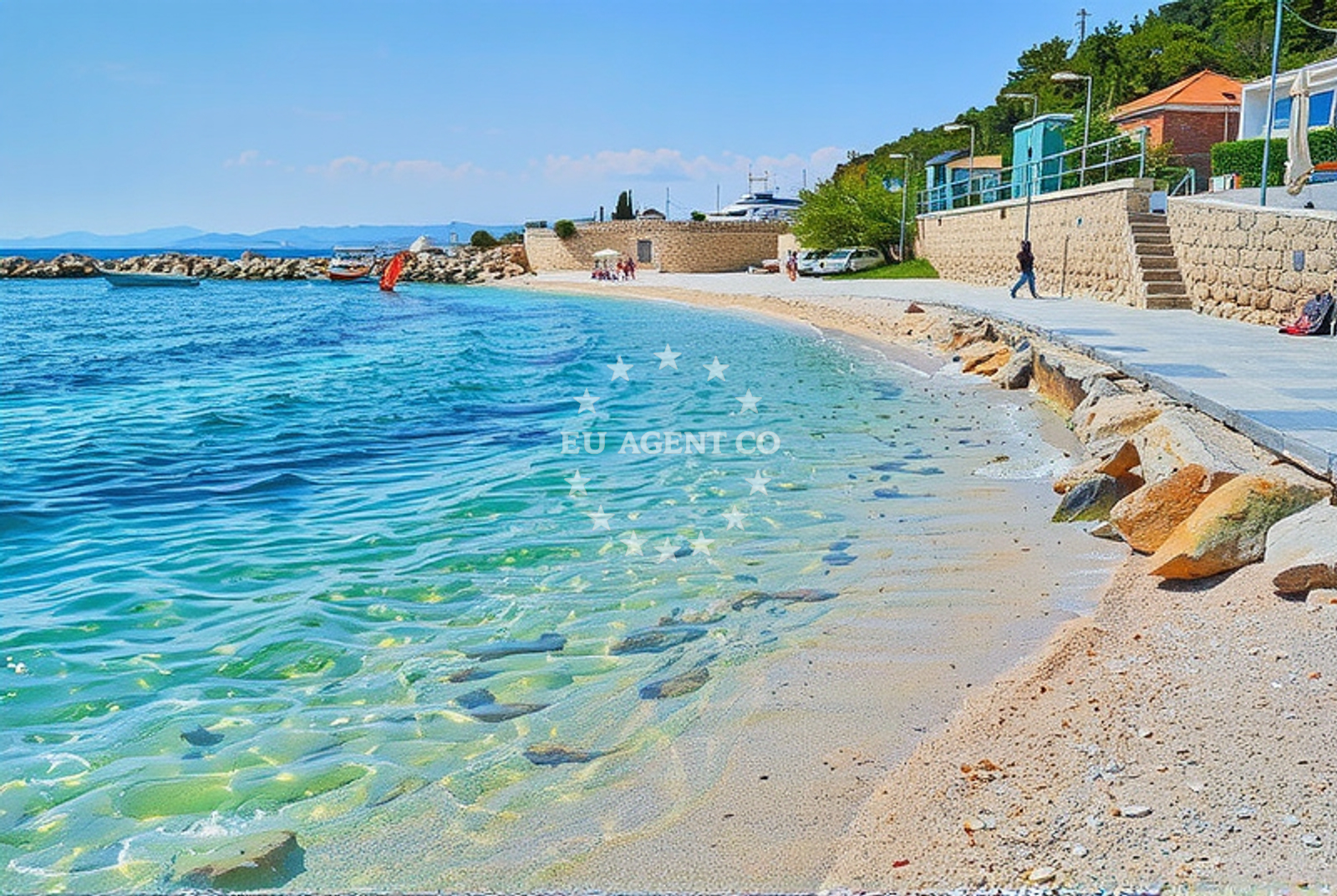 Additional view of Pebble beach in Omanusa ulica 3, Podstrana