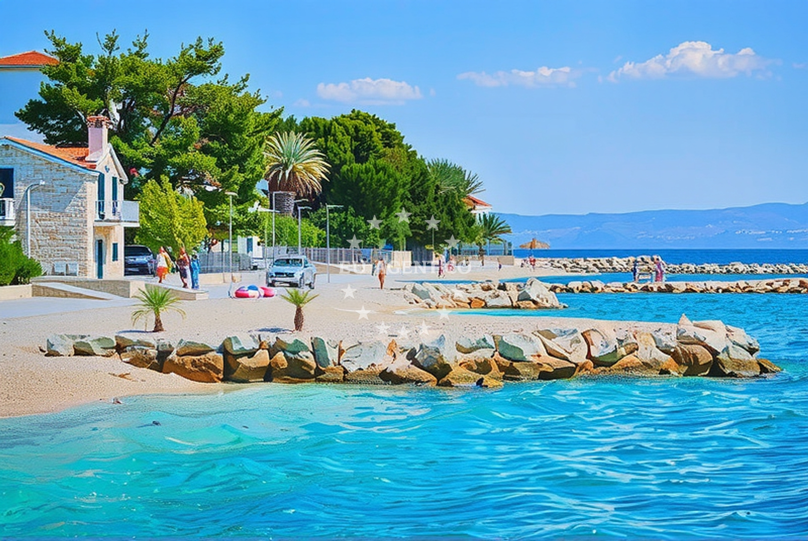 Additional view of Pebble beach in Omanusa ulica 3, Podstrana