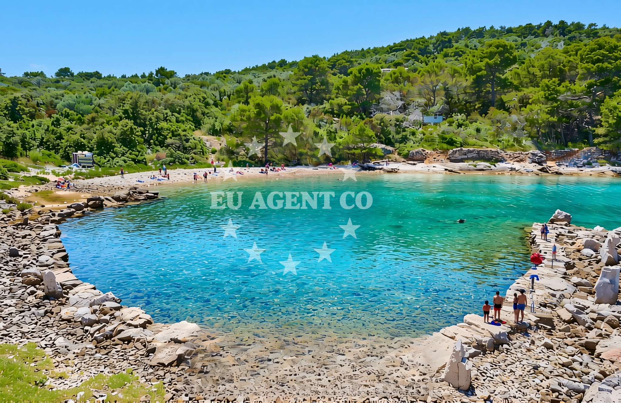 Overview of Pečeno, Veli Iž (Iž) Beach in Pečeno