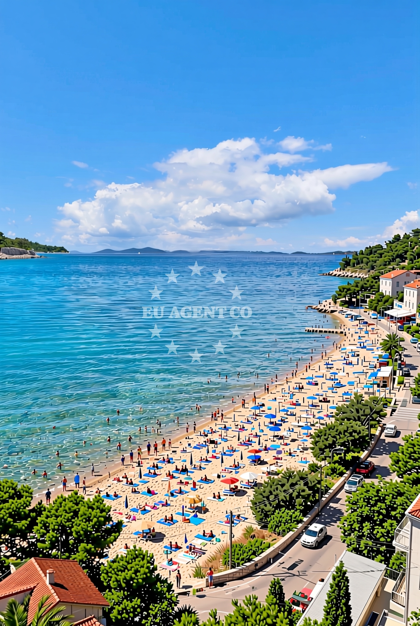 Beach facilities and surroundings at Pečeno, Veli Iž (Iž) Beach in Pečeno
