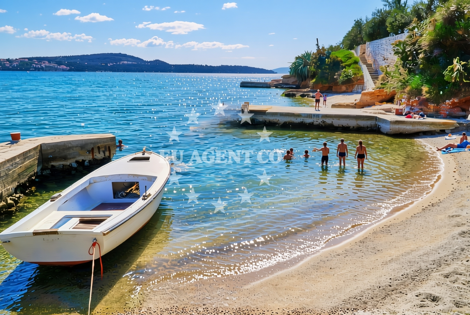 Overview of Pećine, Seget Donji Beach in Pećine