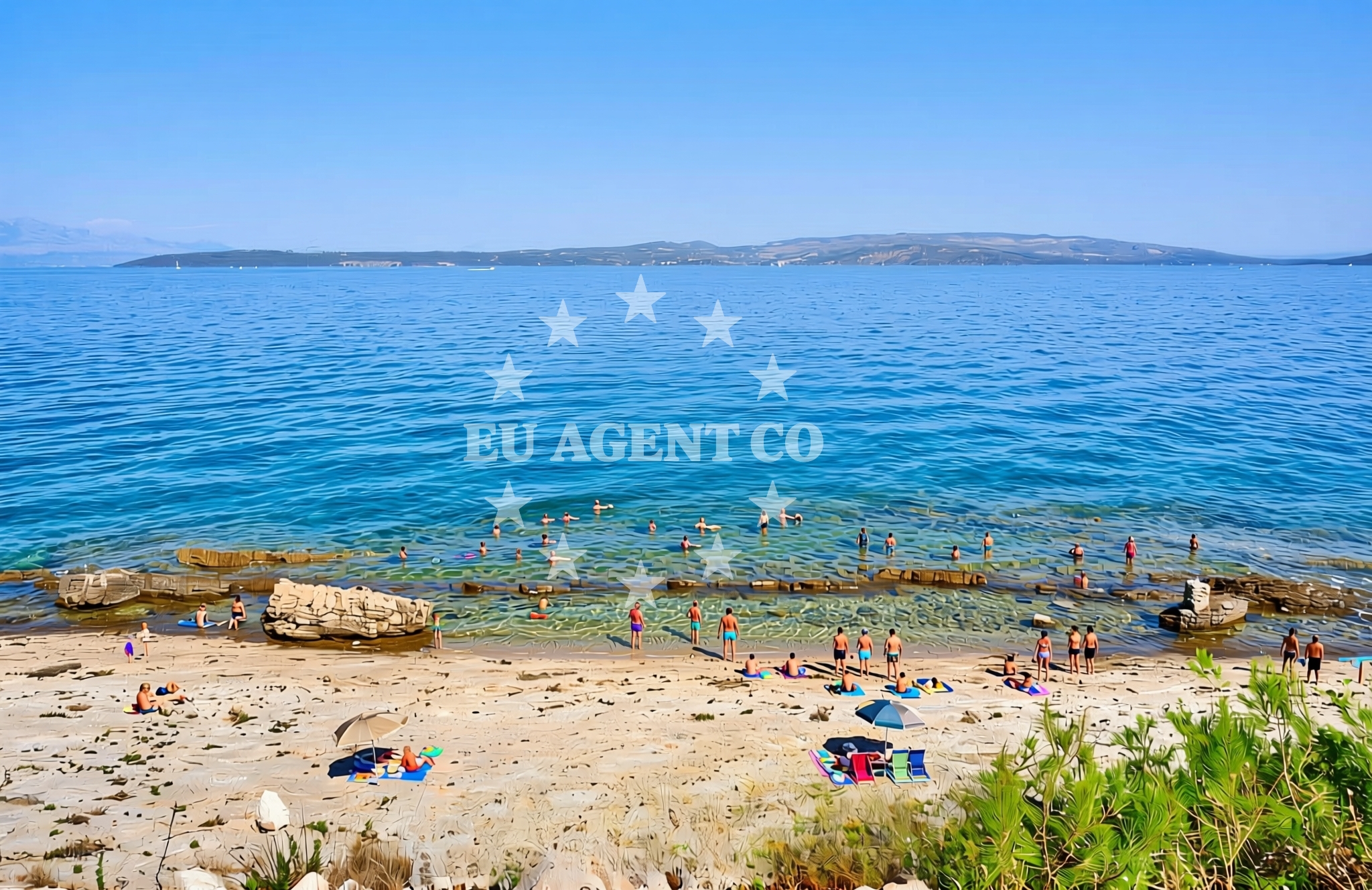Shoreline and swimming area at Pelegrin, Stomorska (Šolta) Beach in Pelegrin