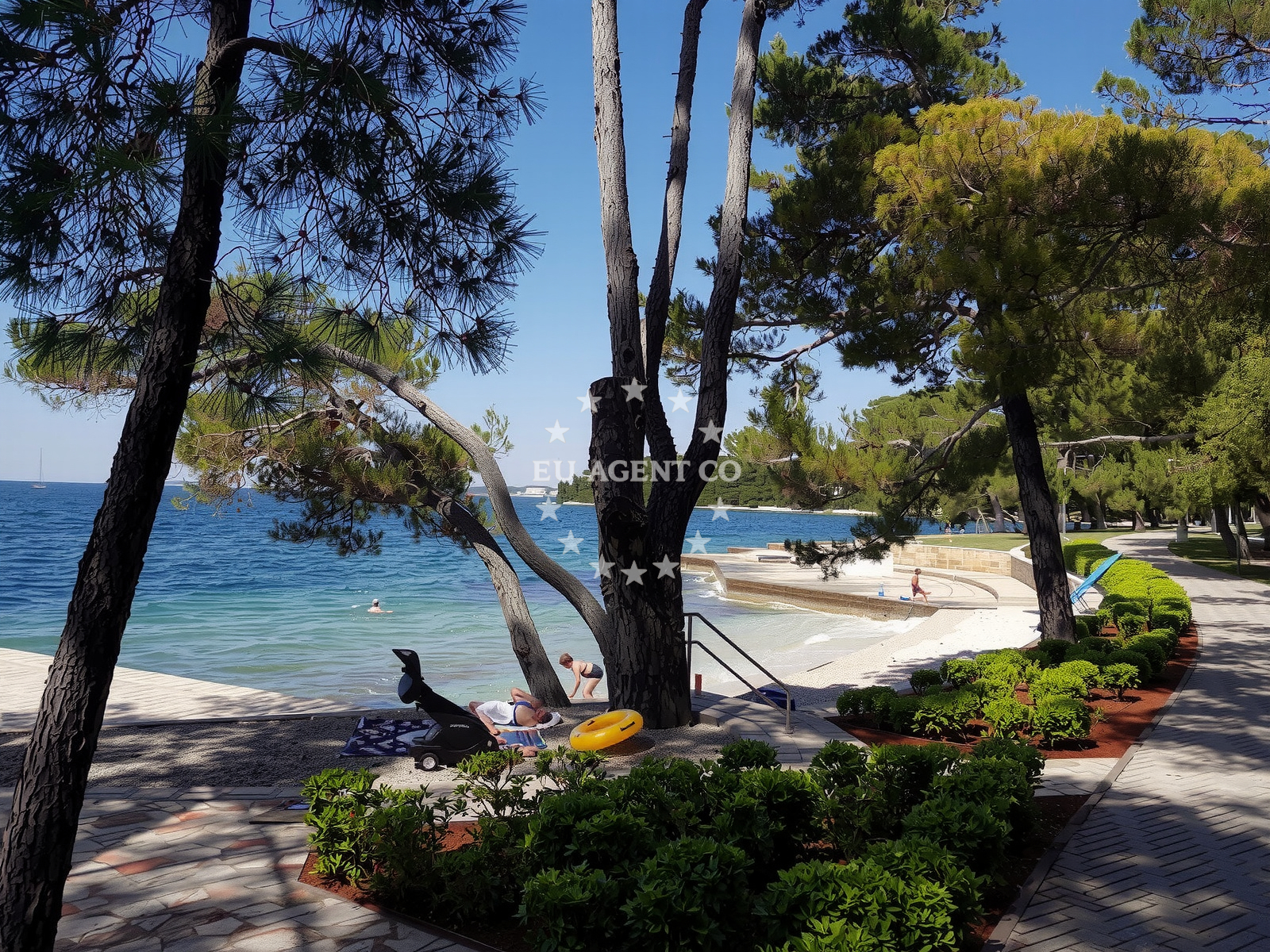 Sea and coastal view of Perentium beach in Zelena Laguna bb, Poreč