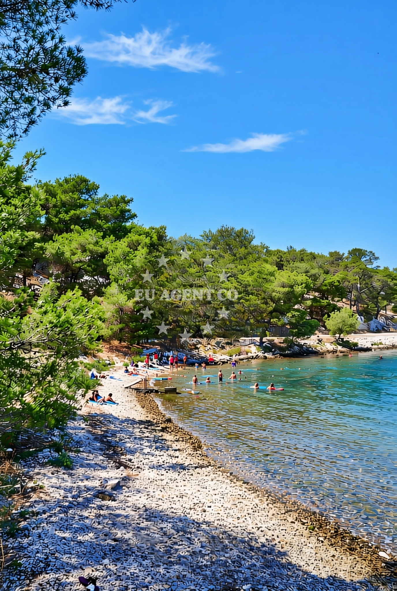 Shoreline and swimming area at Perišići, Šibenik Beach in Perišići