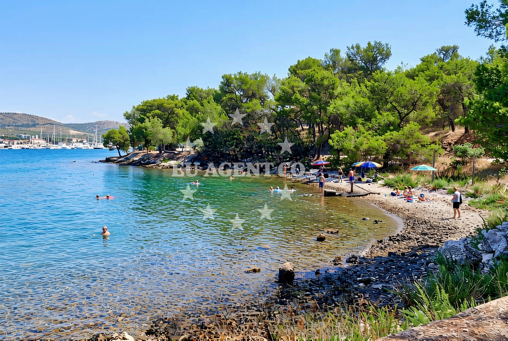 Sea and coastal view of Perišići, Šibenik Beach in Perišići