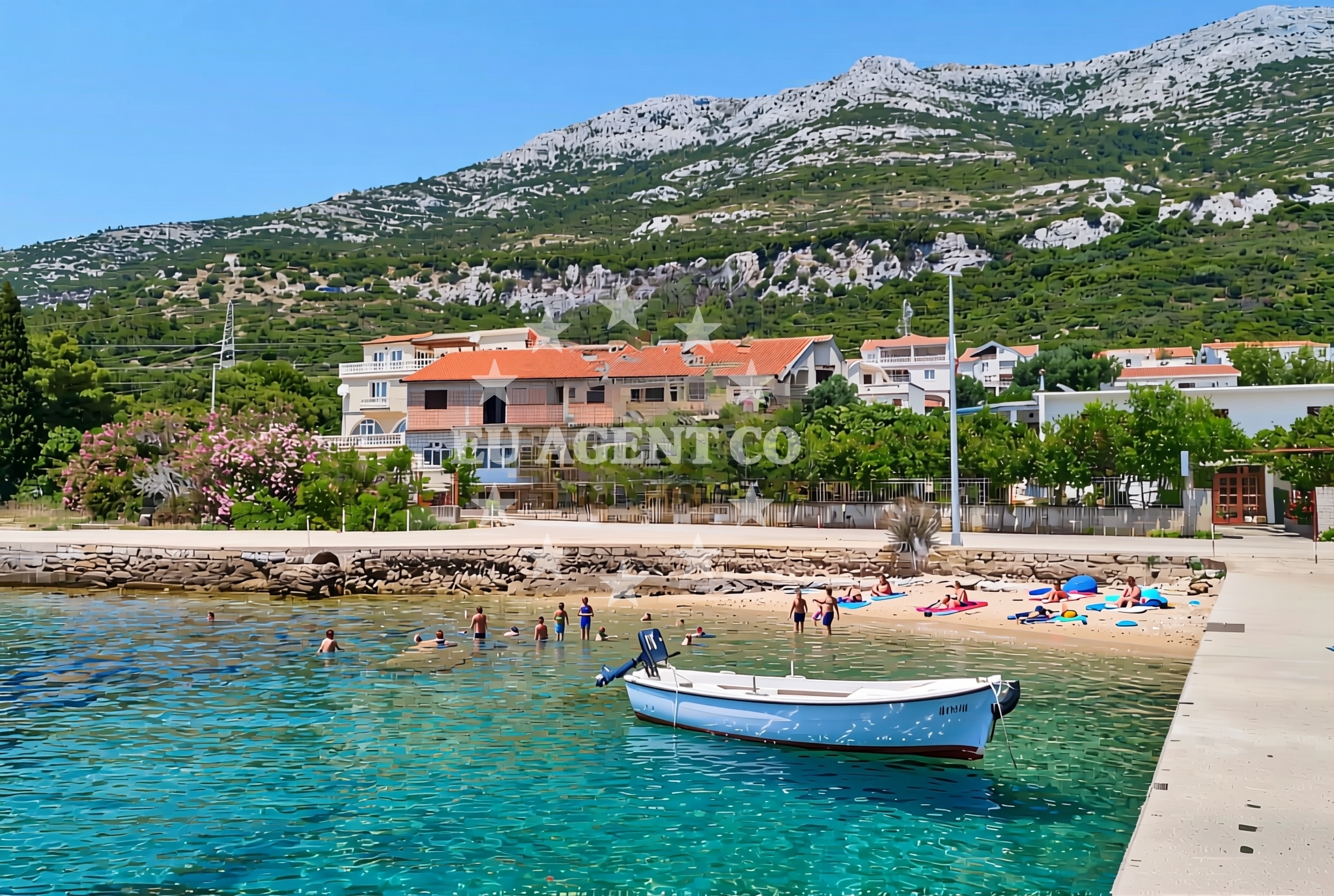 Sea and coastal view of Perna sredina, Kučište Beach in Perna sredina