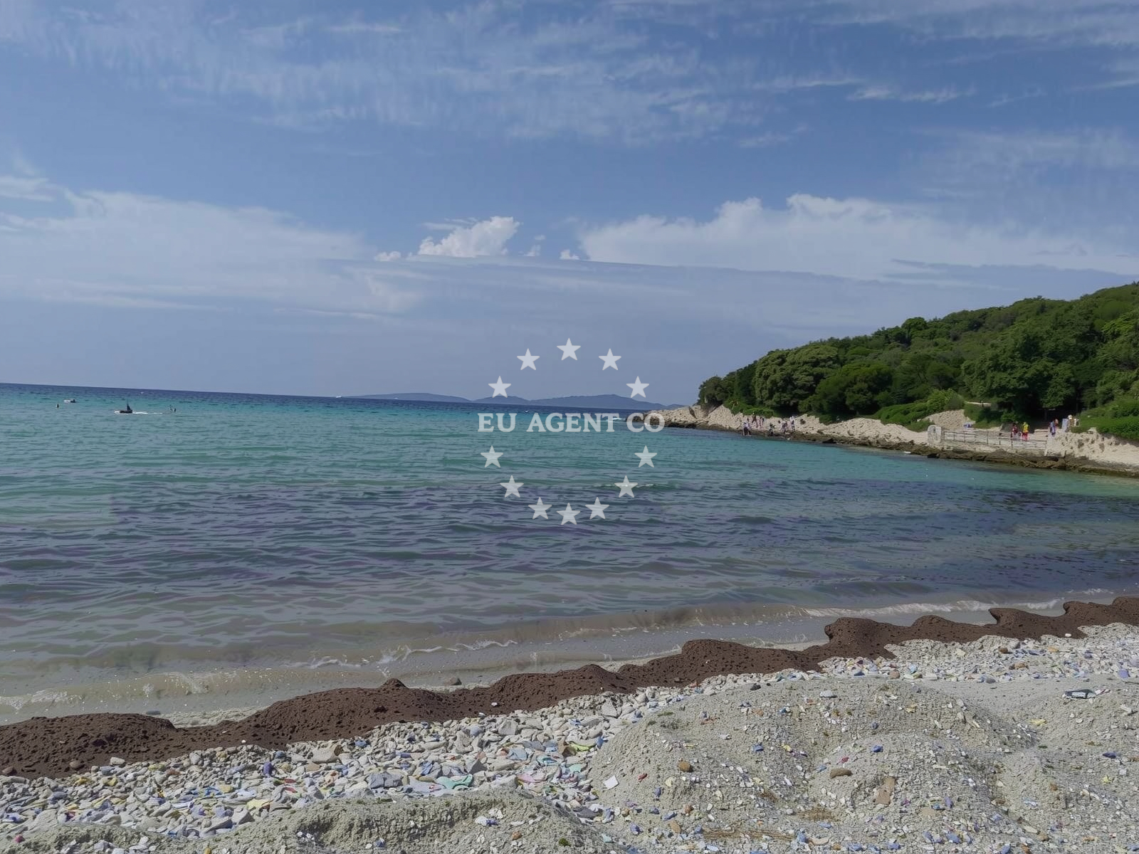 Sea and coastal view of Pernastica beach in , Silba