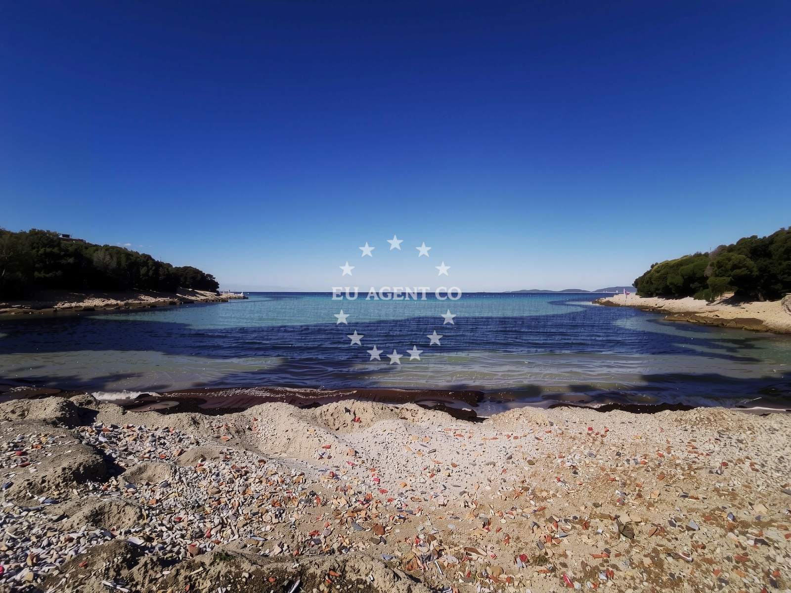 Beach facilities and surroundings at Pernastica beach in , Silba