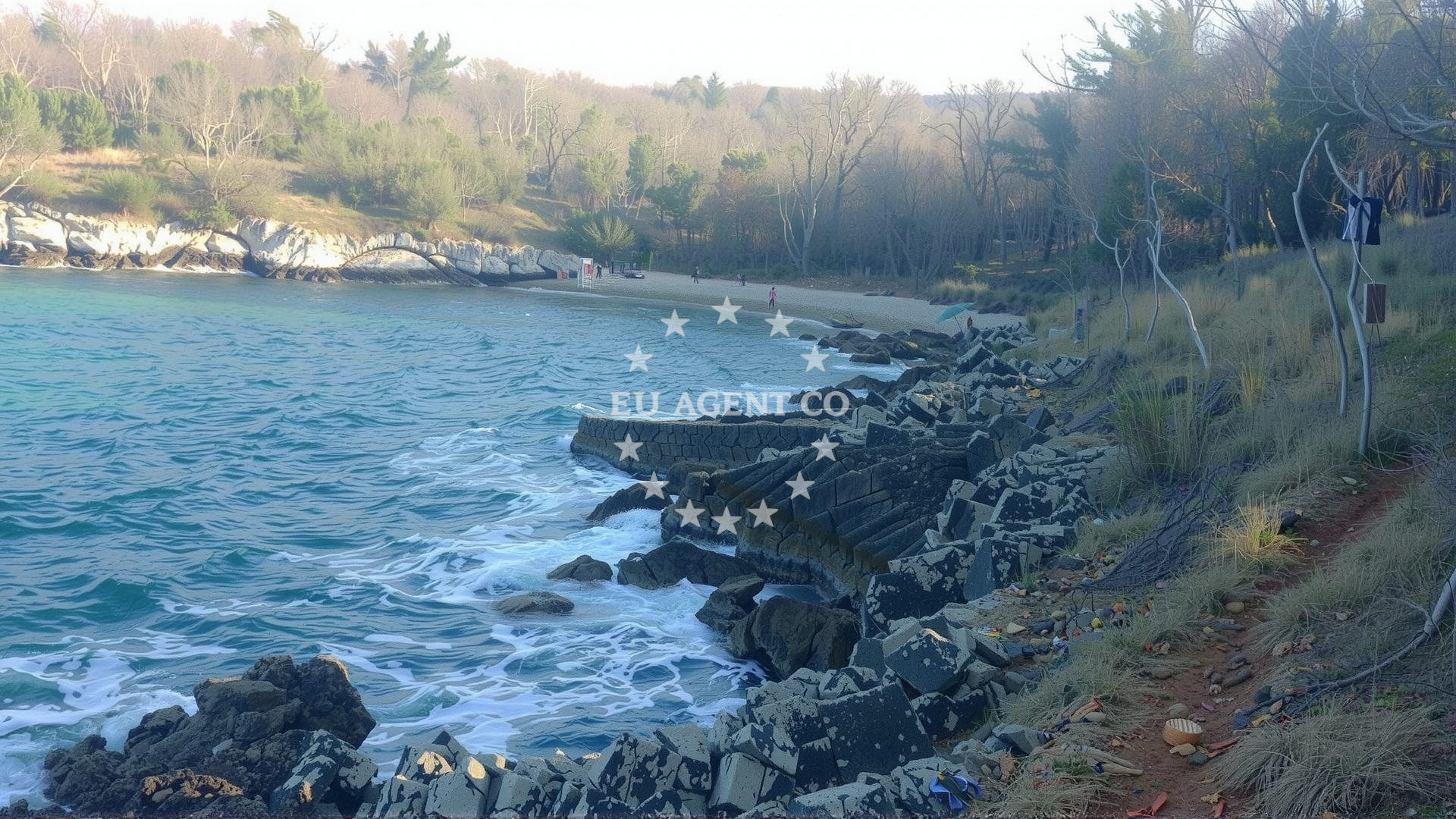 Sea and coastal view of Pero beach in Glavotok 4, Krk