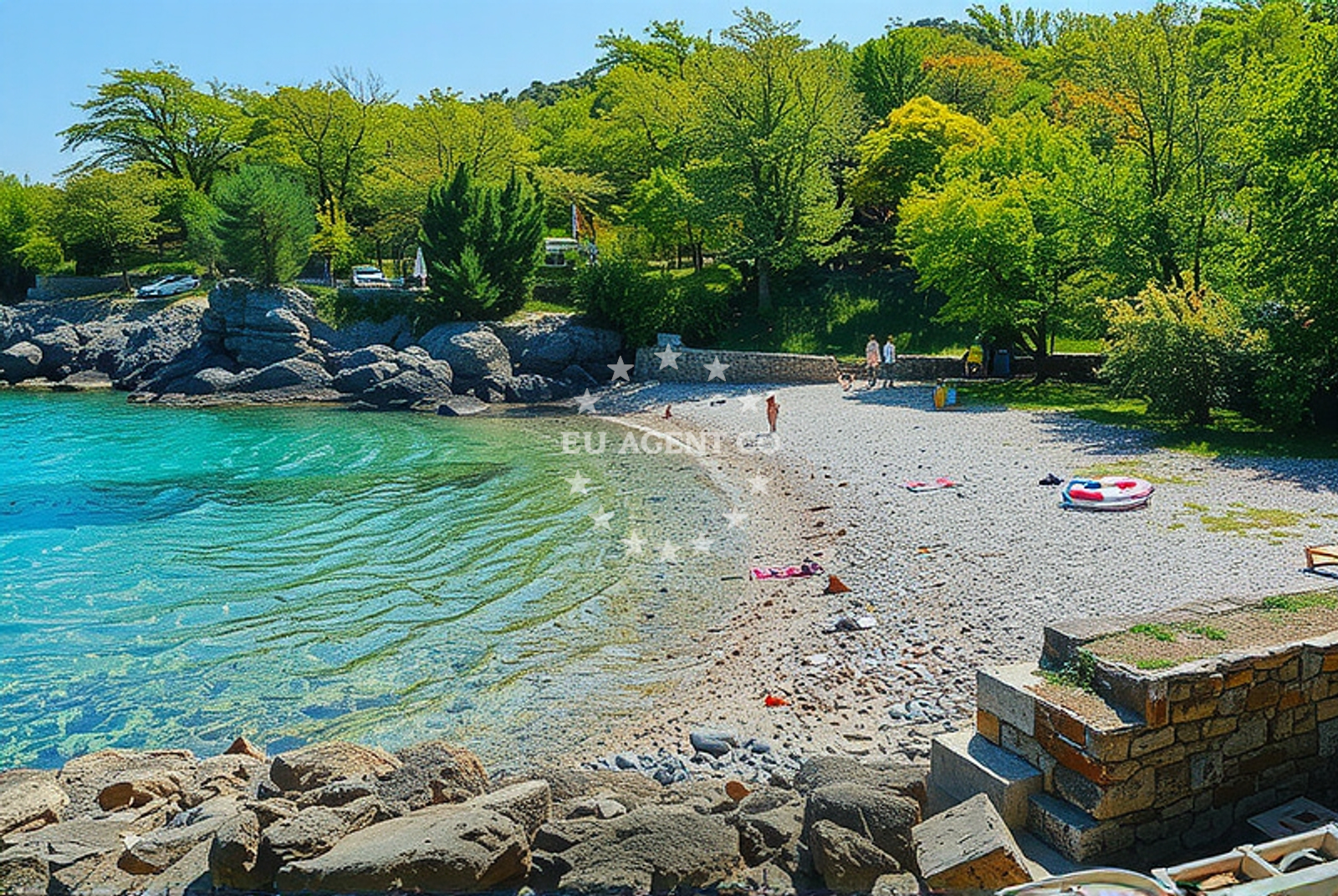 Sea and coastal view of Pero beach II in Milohnići 1A, Milohnići