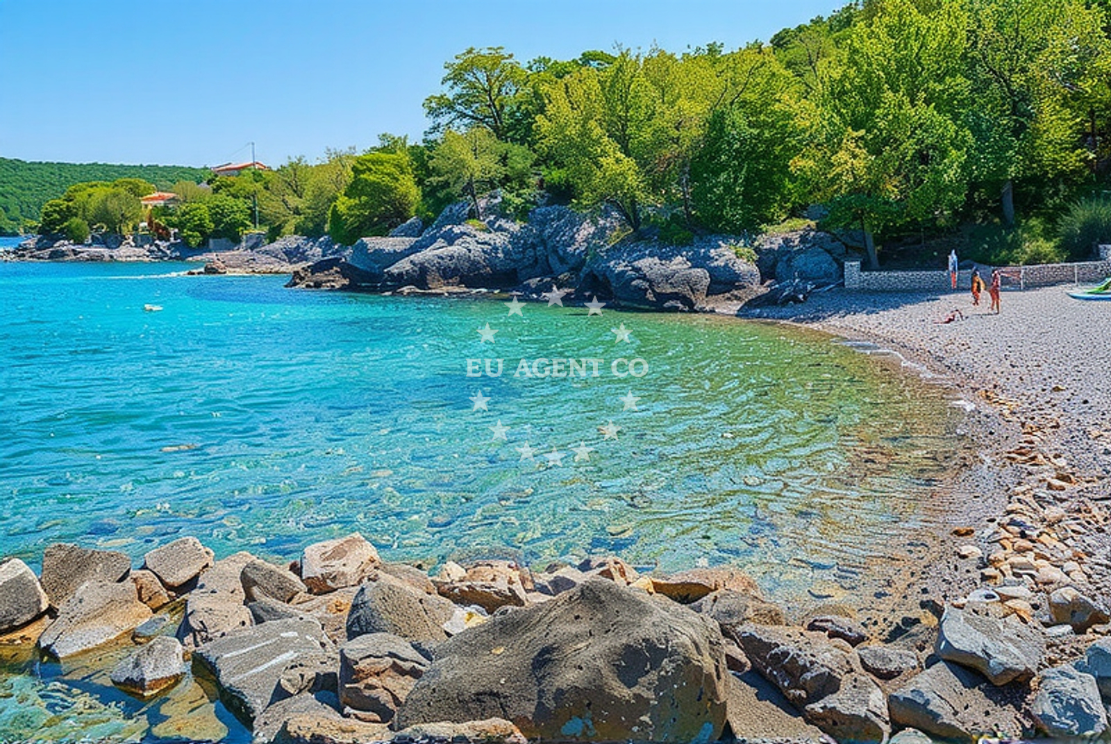 Beach facilities and surroundings at Pero beach II in Milohnići 1A, Milohnići