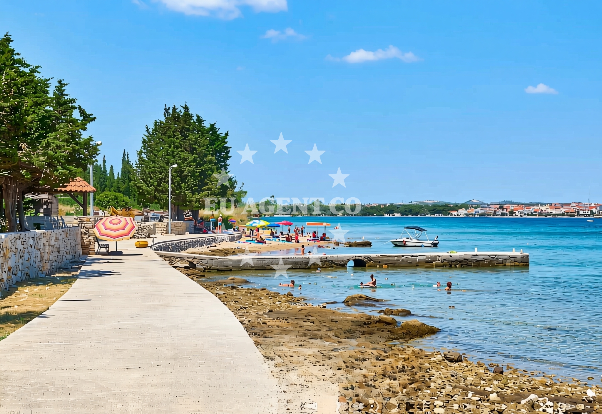 Shoreline and swimming area at Perolin gat sjever, Prvić Šepurine (Prvić) Beach in Perolin gat sjever