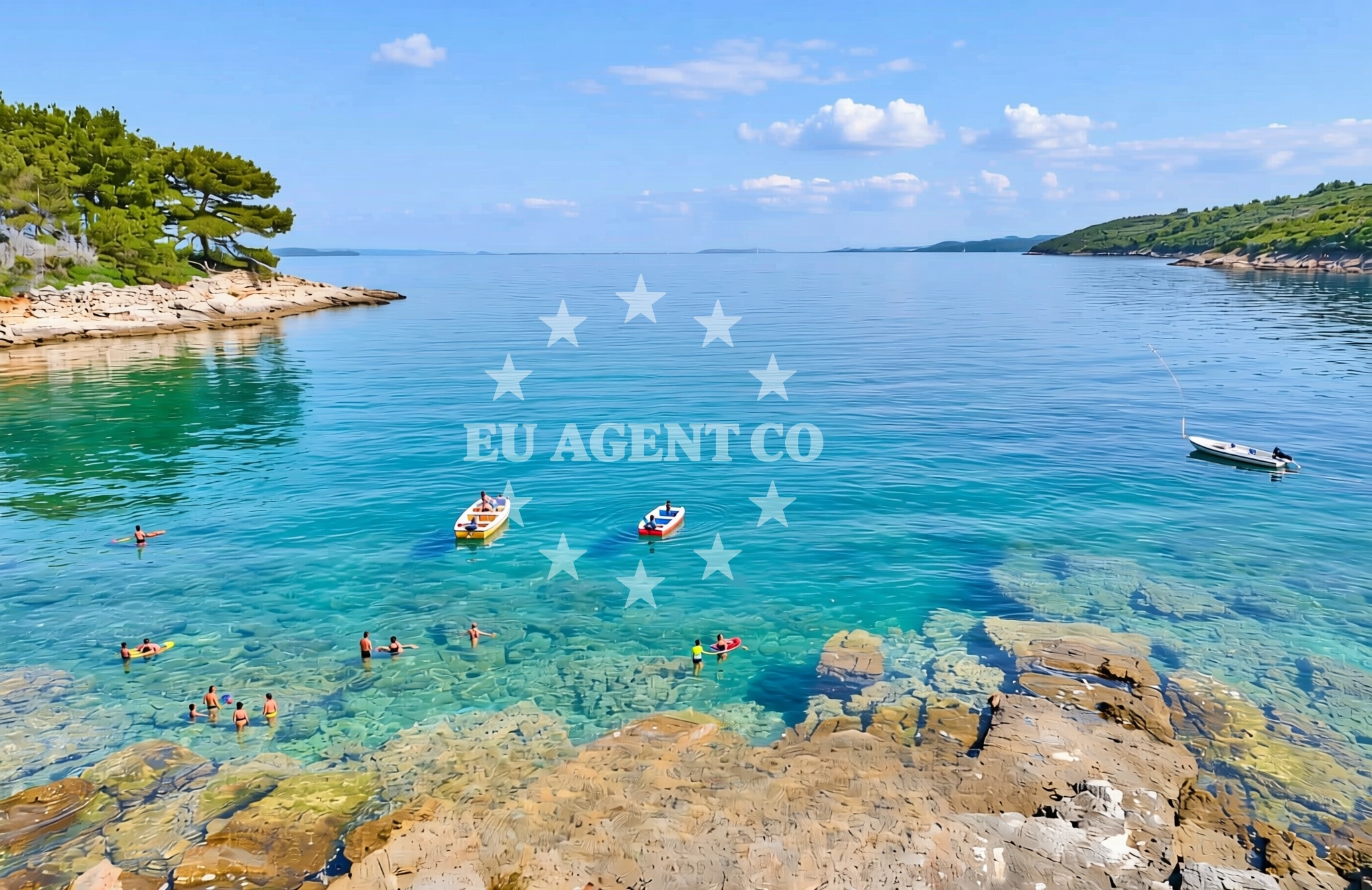 Sea and coastal view of Pestehovac istok, Rava (Rava) Beach in Pestehovac istok