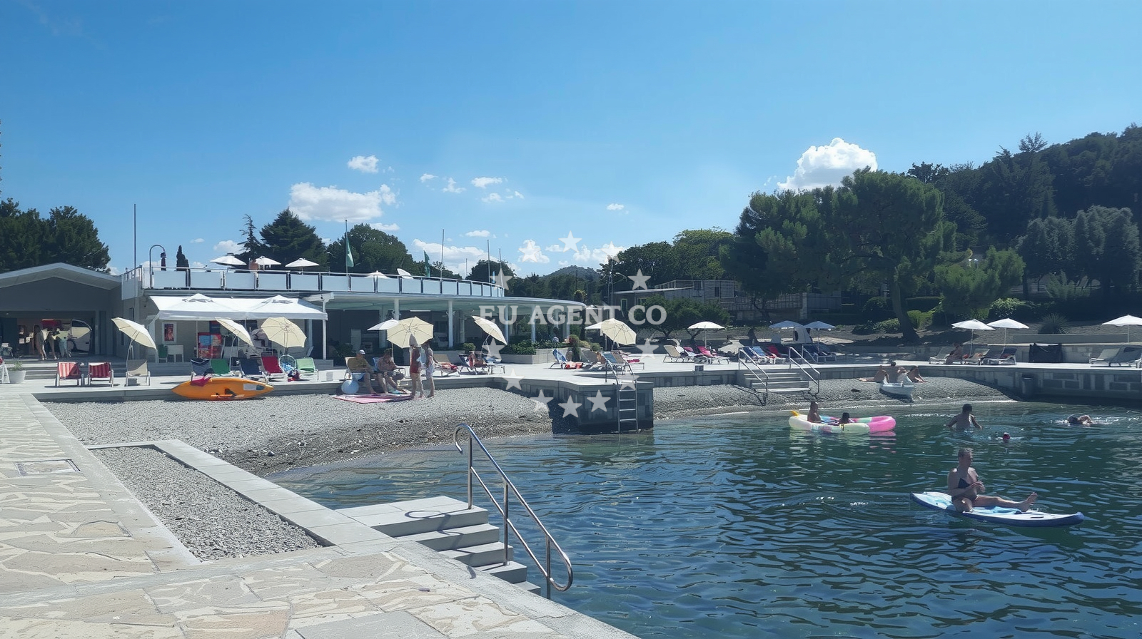 Sea and coastal view of Petalon beach in Petalon, Vrsar