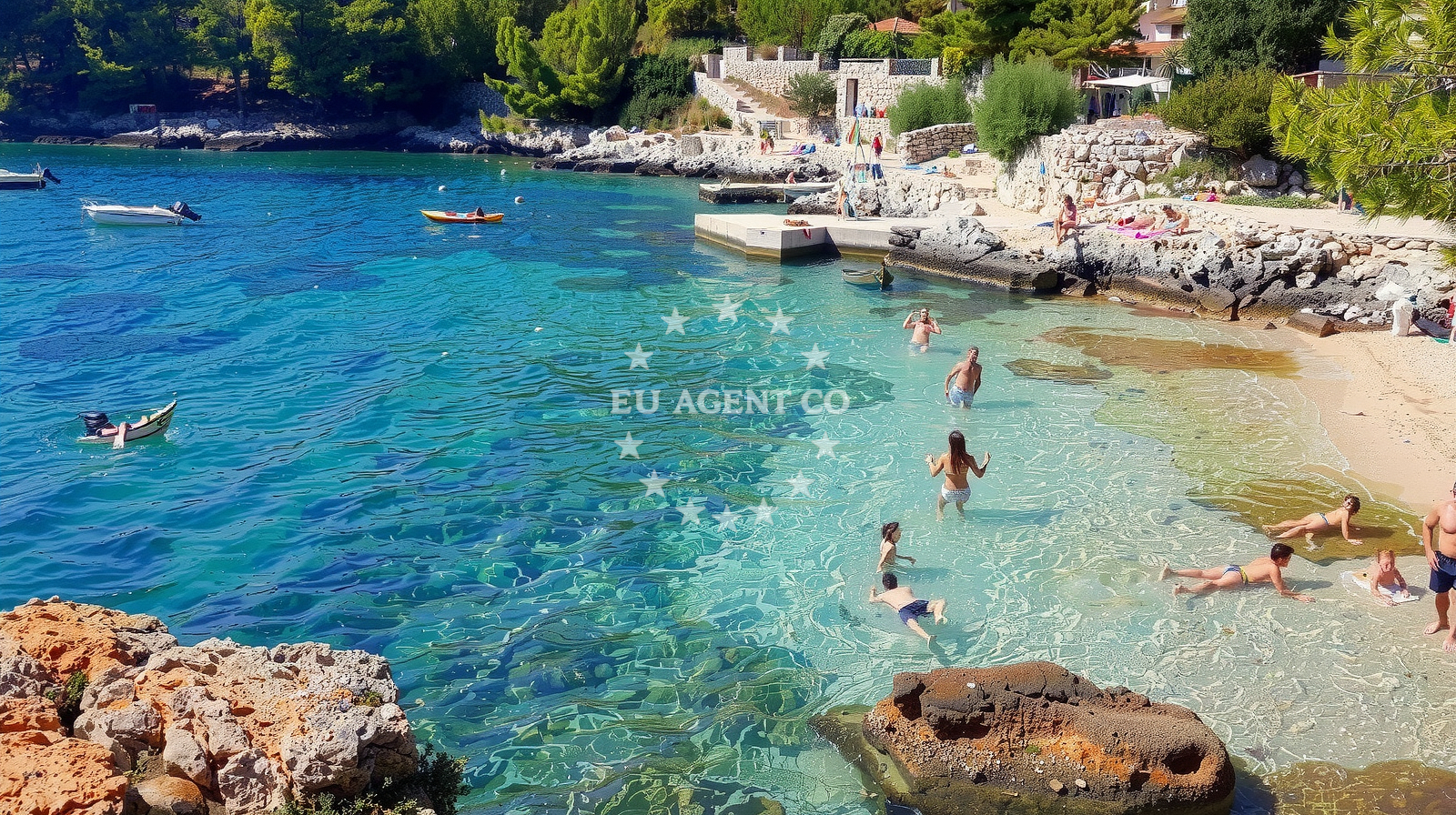 Sea and coastal view of Petarcica beach in Zavala 188 ground floor, Zavala