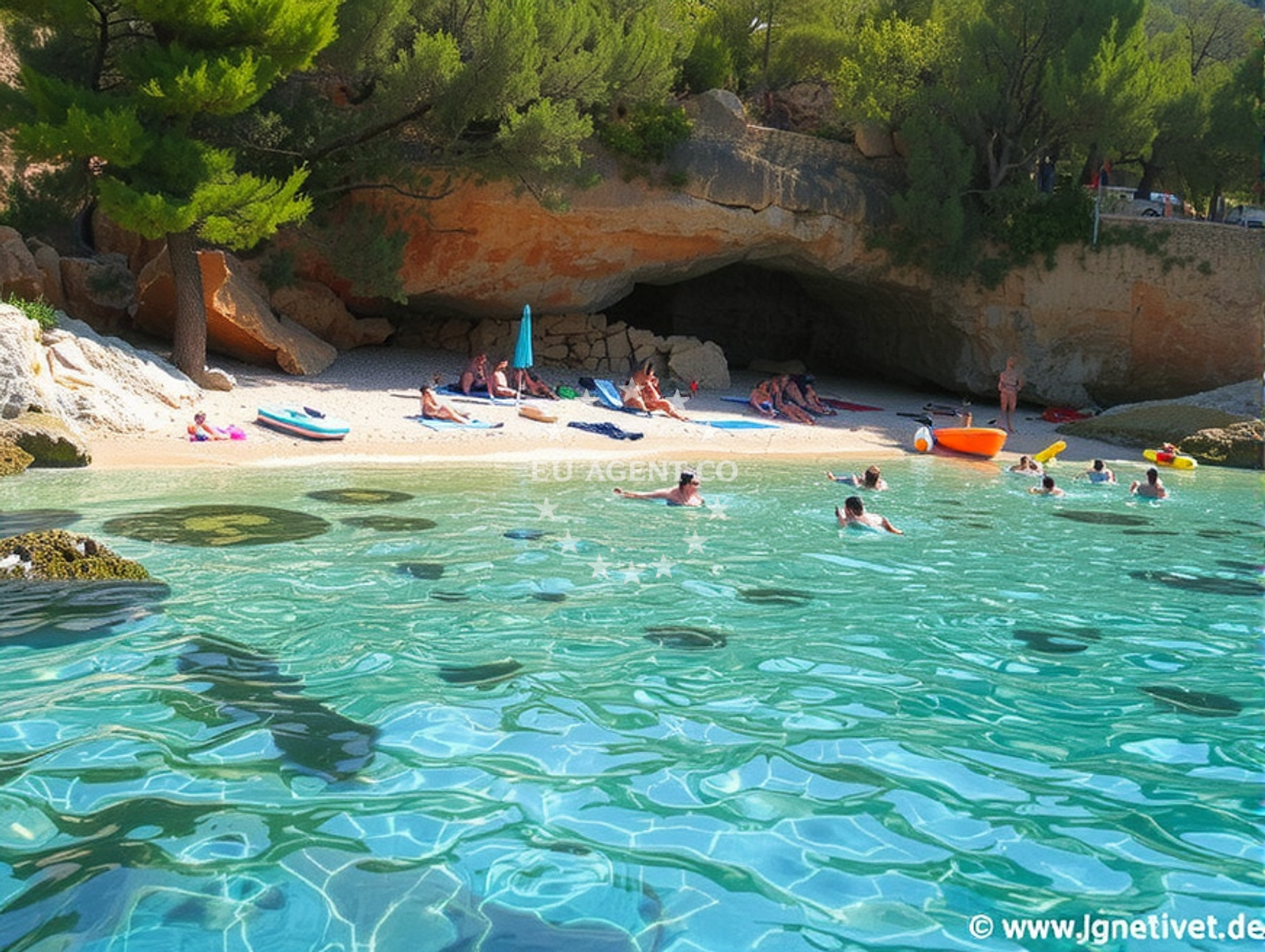 Beach facilities and surroundings at Petarcica beach in Zavala 188 ground floor, Zavala