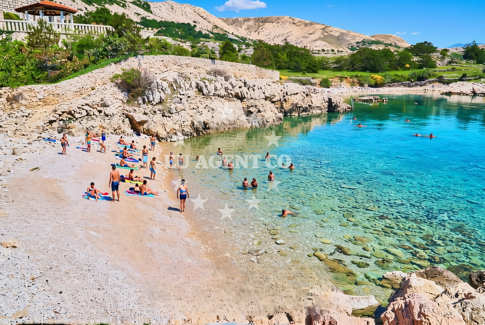 Shoreline and swimming area at Petehova, Stara Baška (Krk) Beach in Petehova