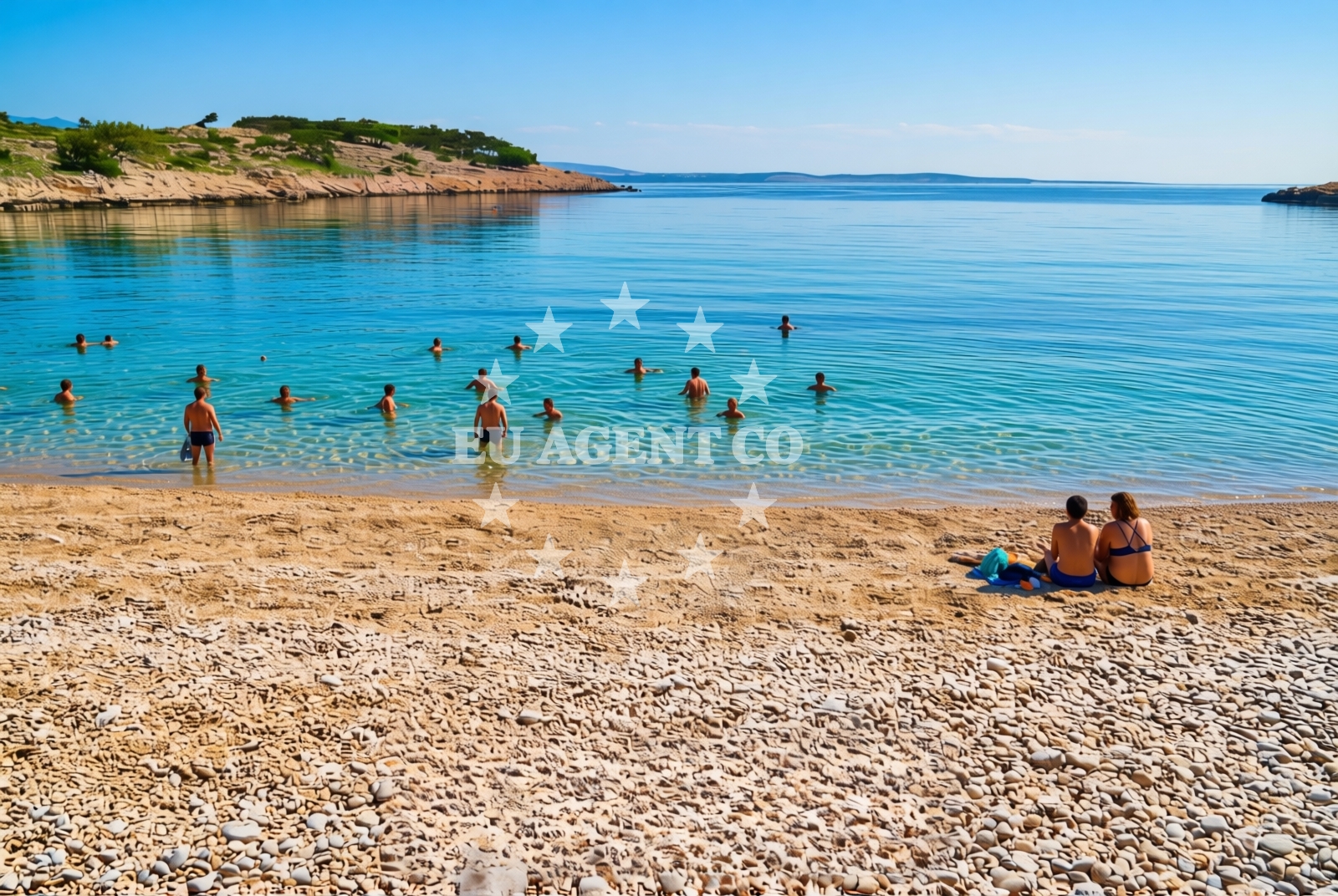 Sea and coastal view of Petehova, Stara Baška (Krk) Beach in Petehova
