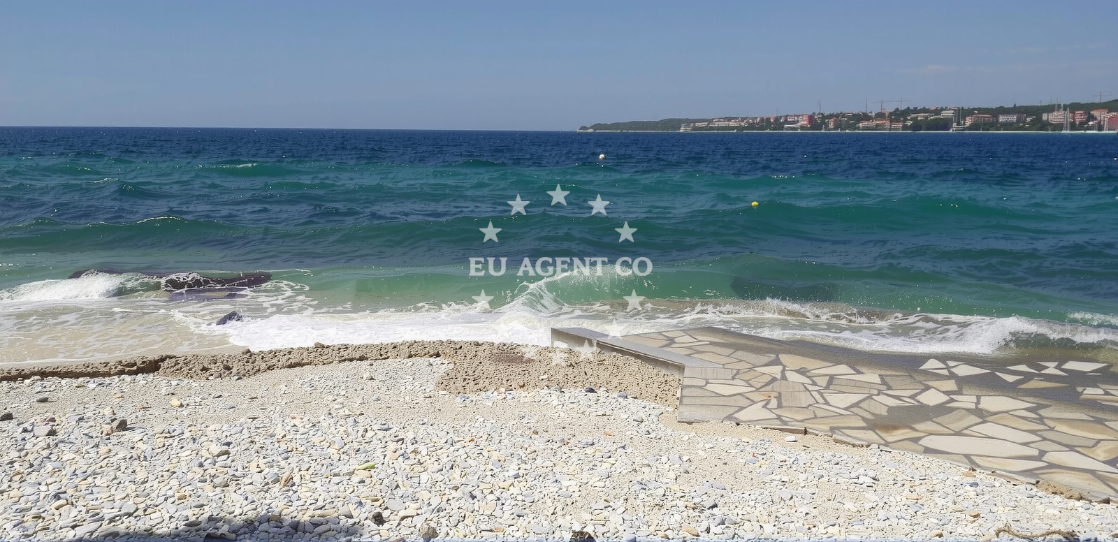 Shoreline and swimming area at Petrcane beach in , Petrcane