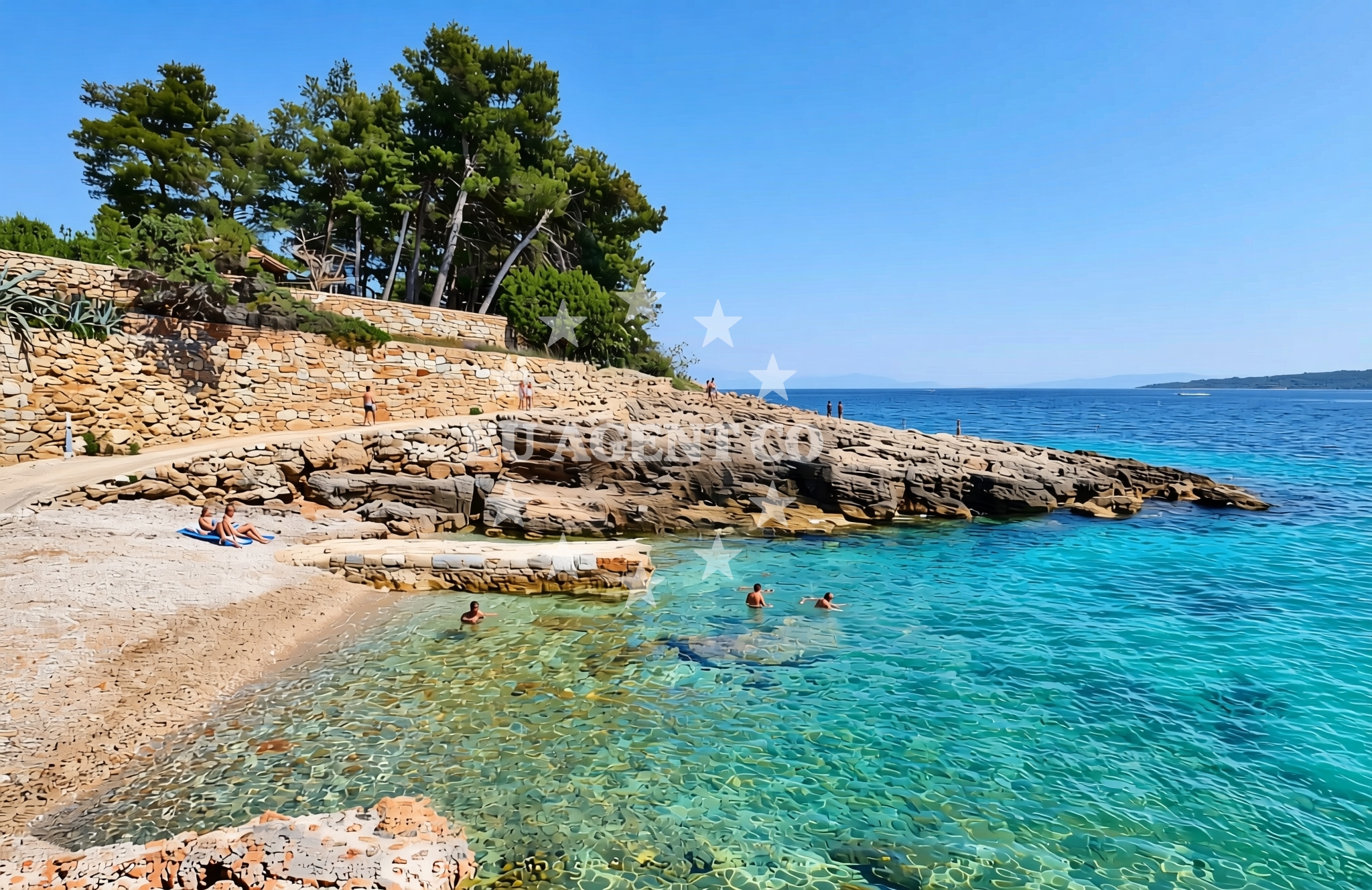 Overview of Petrovac, Zavala (Jelsa) (Hvar) Beach in Petrovac