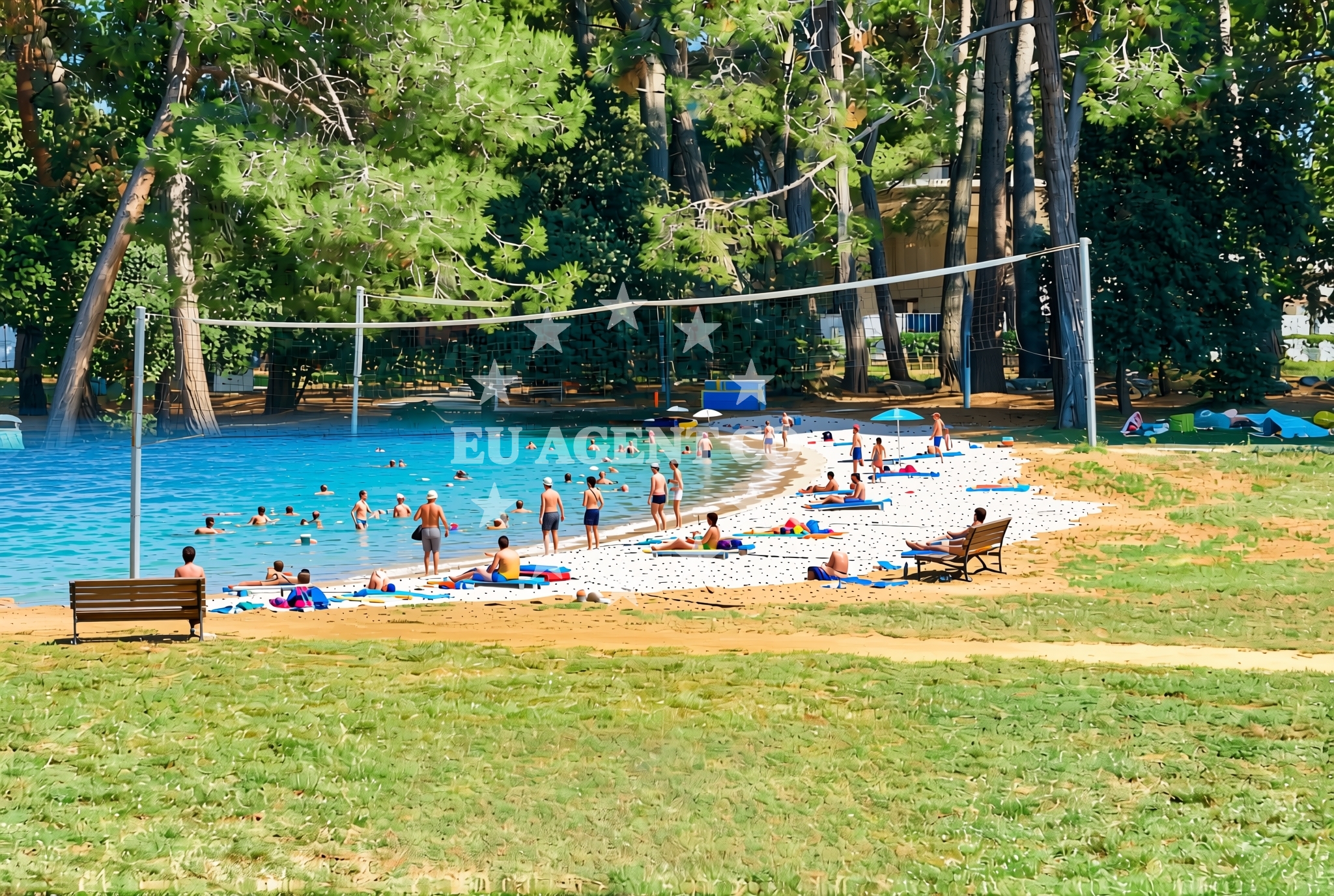 Beach facilities and surroundings at Pical, Poreč Beach in Pical