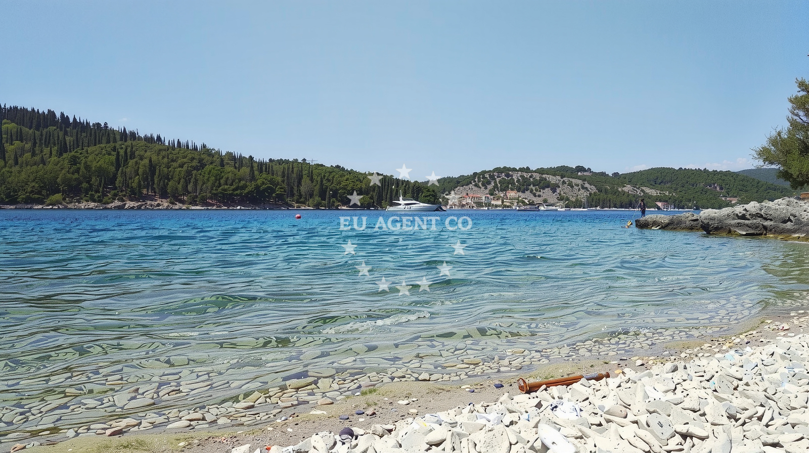 Sea and coastal view of Picena beach in picena 9, Vela Luka