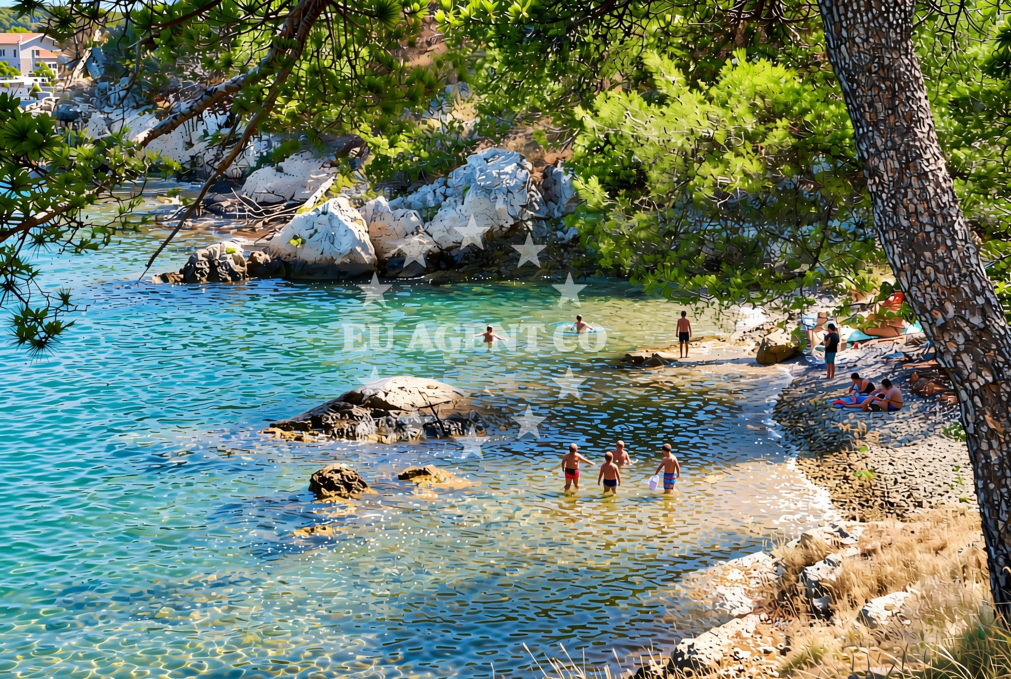 Sea and coastal view of Pidoće istok, Šibenik Beach in Pidoće istok
