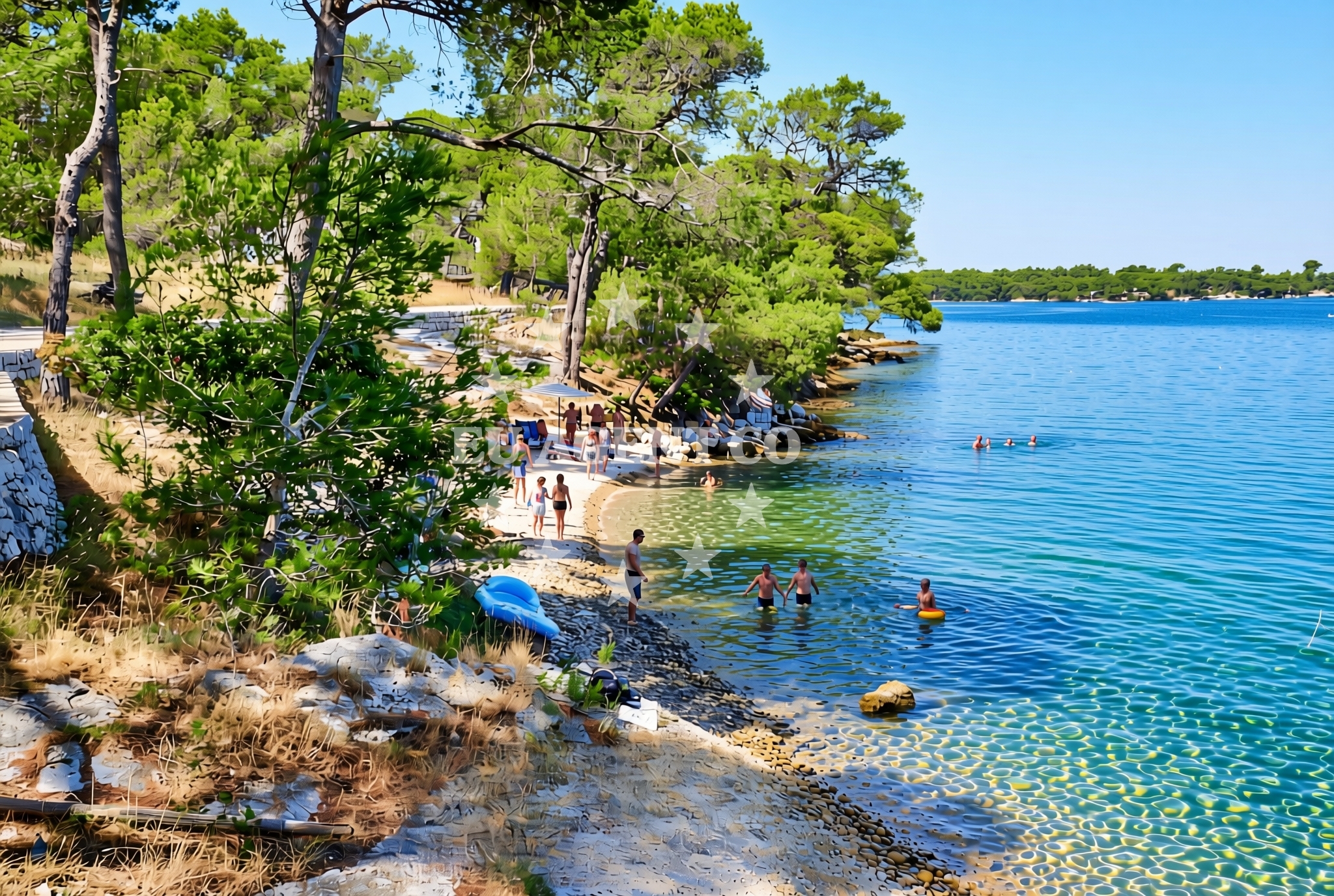 Overview of Pidoće zapad, Šibenik Beach in Pidoće zapad