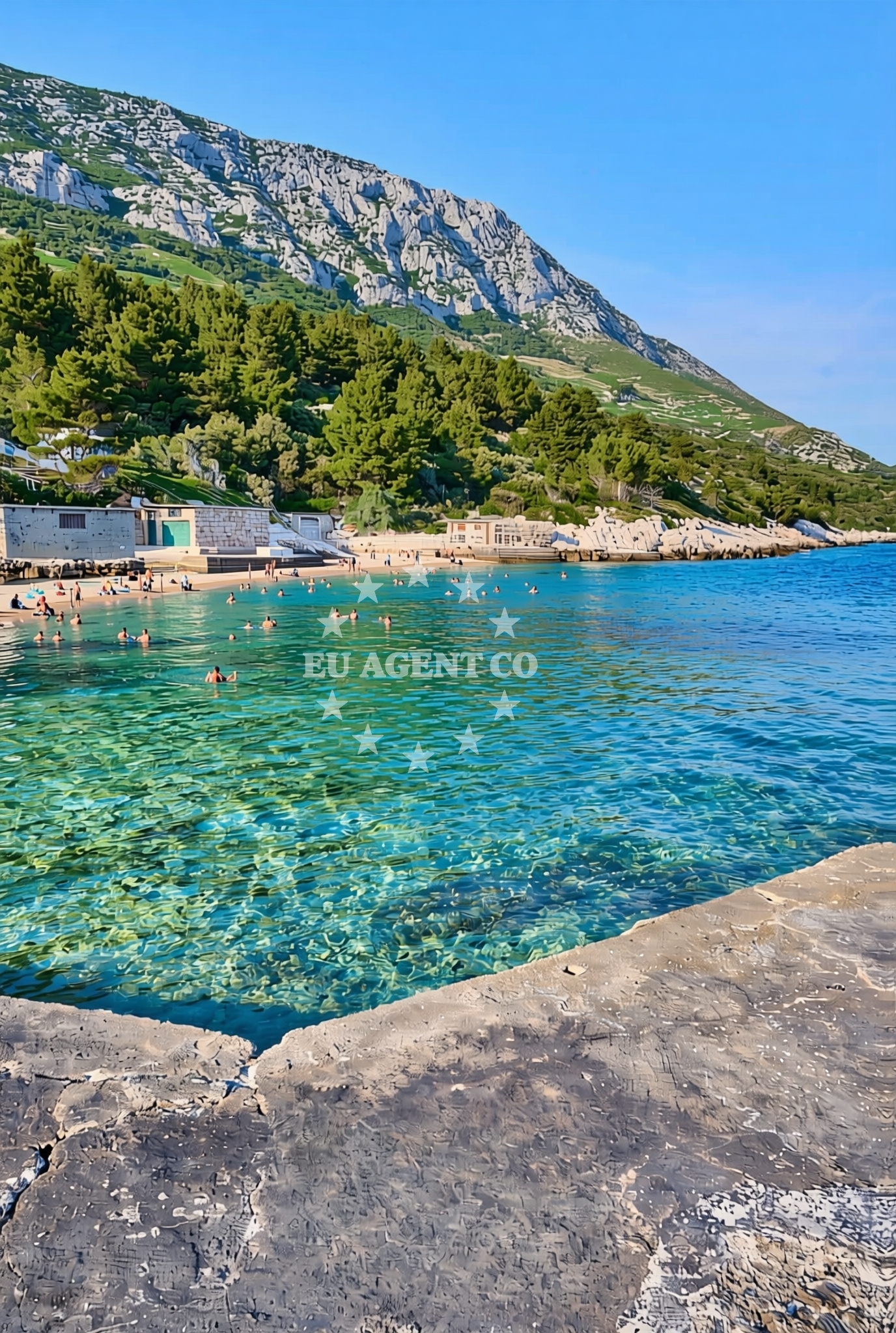 Shoreline and swimming area at Pijavičino: beaches and coves (1) in Pijavičino