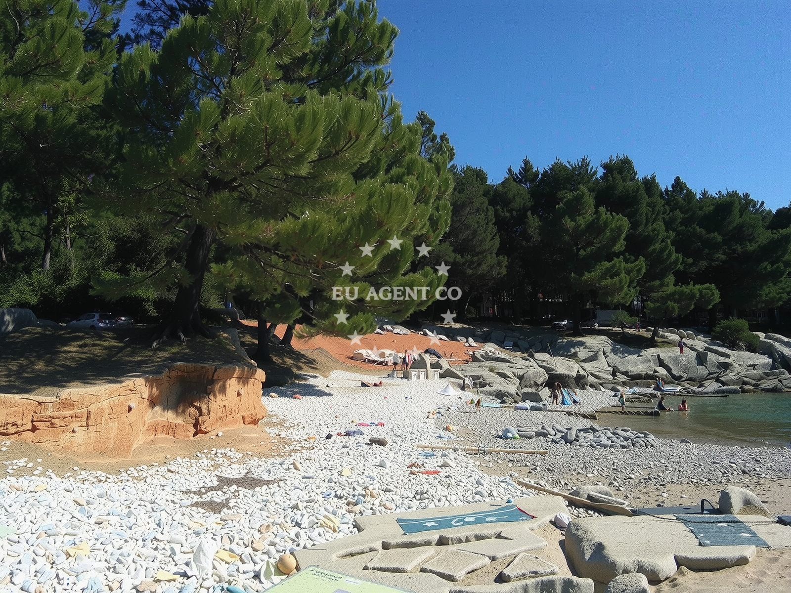 Sea and coastal view of Pilatusha beach II in Crvena Luka 1, Biograd na Moru