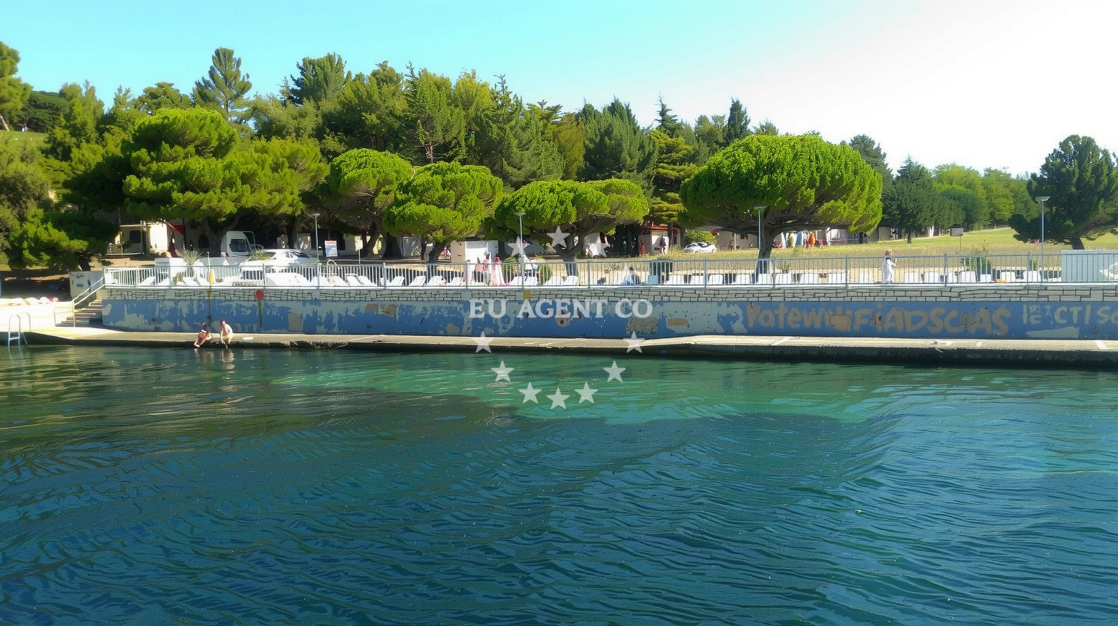 Sea and coastal view of Pineta beach in Pineta 1, Savudrija