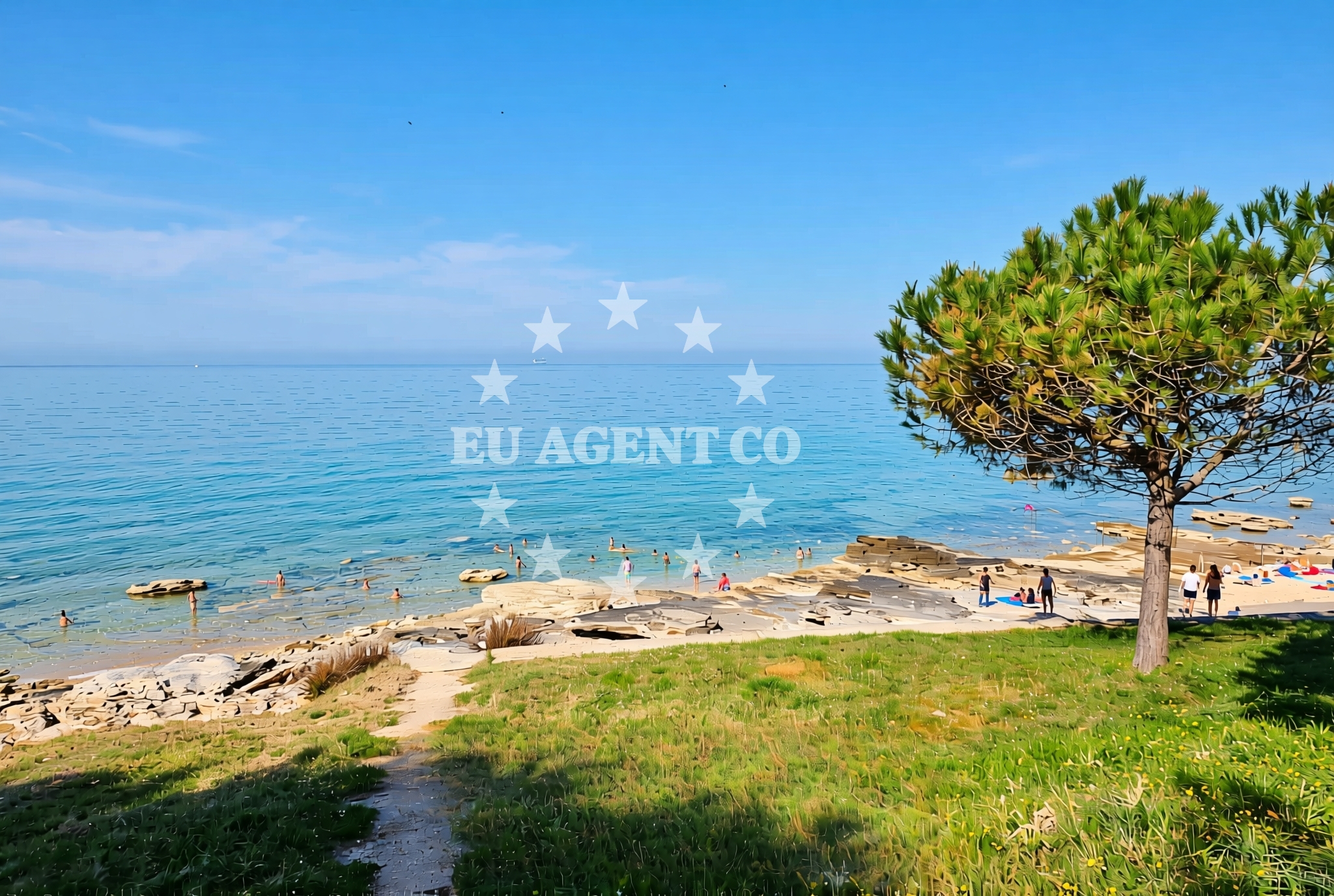 Overview of Pineta, Novigrad (Istarska županija) Beach in Pineta