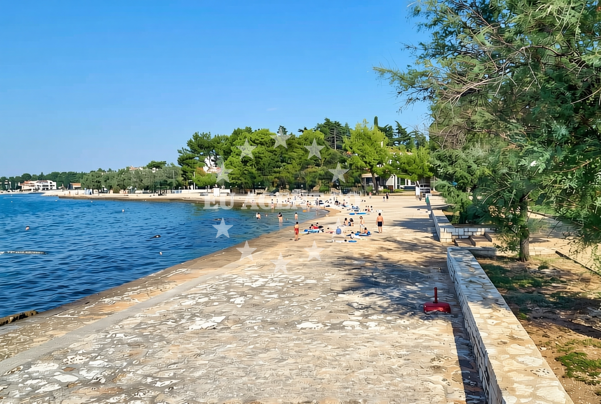 Overview of Pinia, Poreč Beach in Pinia