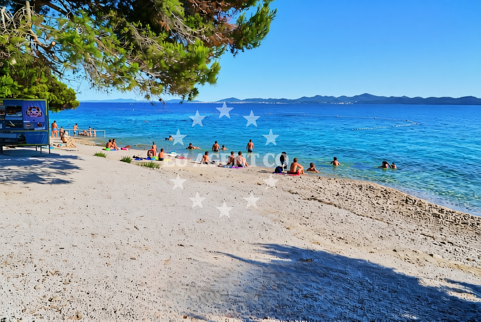 Sea and coastal view of Pinija, Petrčane Beach in Pinija