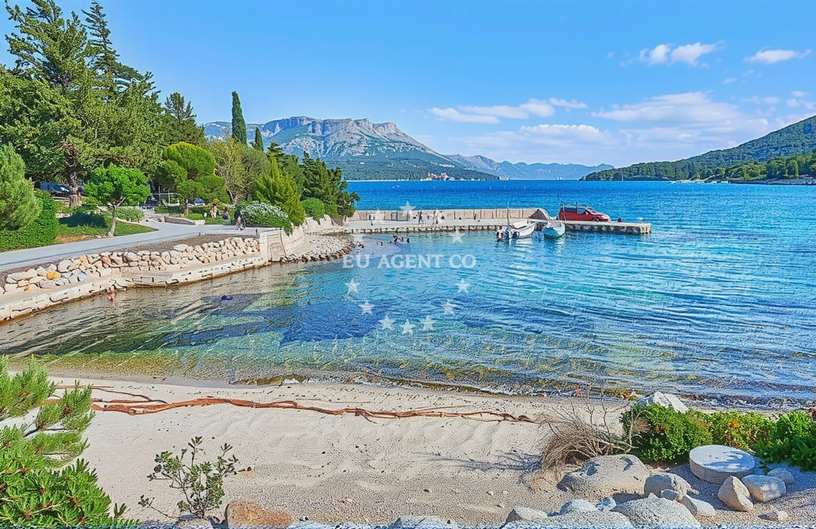 Overview of Piske II beach in Kneze 55, Korčula