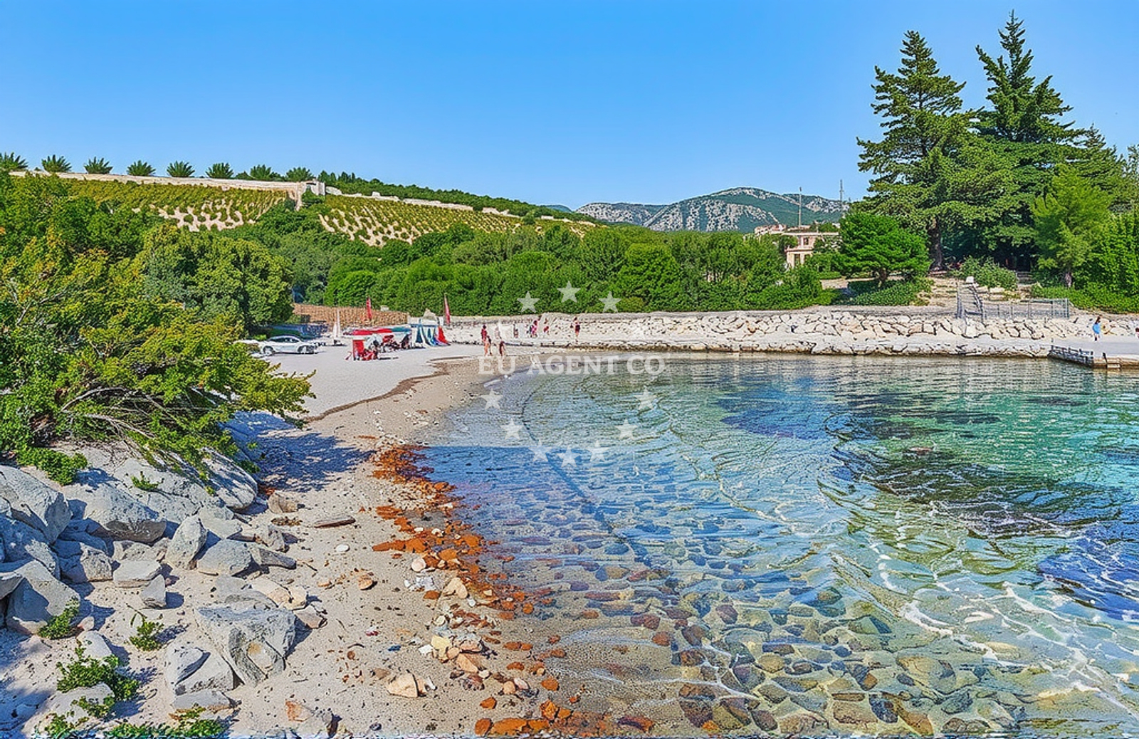 Sea and coastal view of Piske II beach in Kneze 55, Korčula