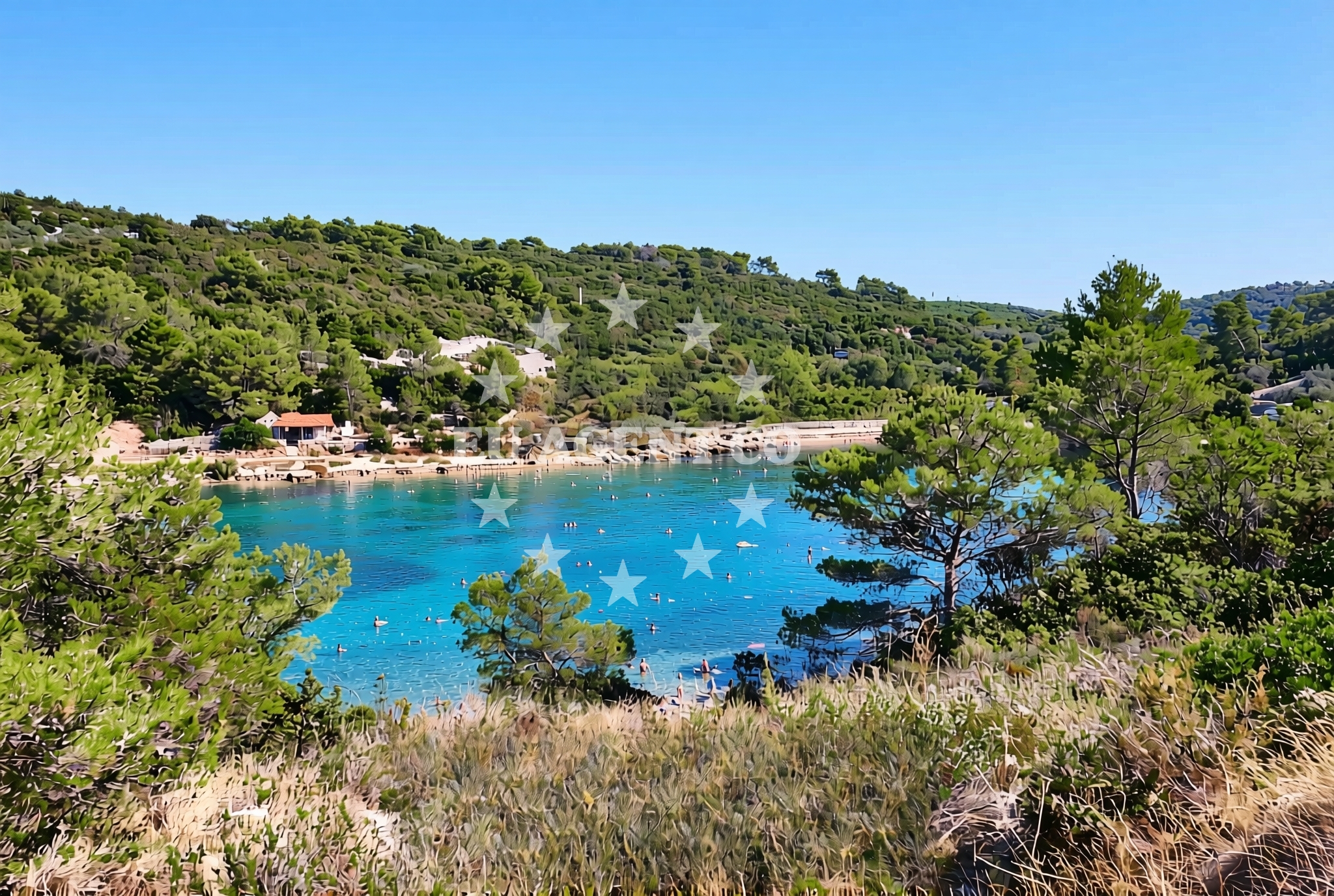 Shoreline and swimming area at Piškera, Nečujam (Šolta) Beach in Piškera