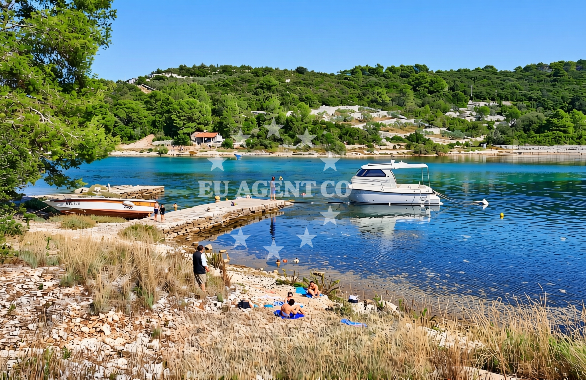 Beach facilities and surroundings at Piškera, Nečujam (Šolta) Beach in Piškera